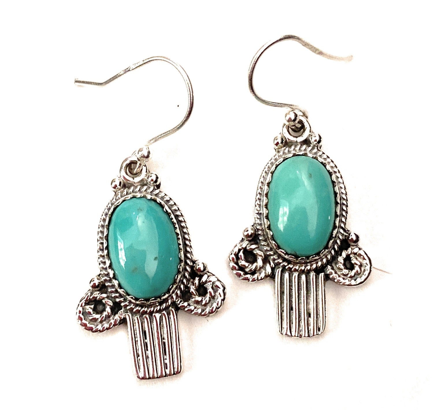 Handmade Turquoise & Sterling Silver Dangle Earrings