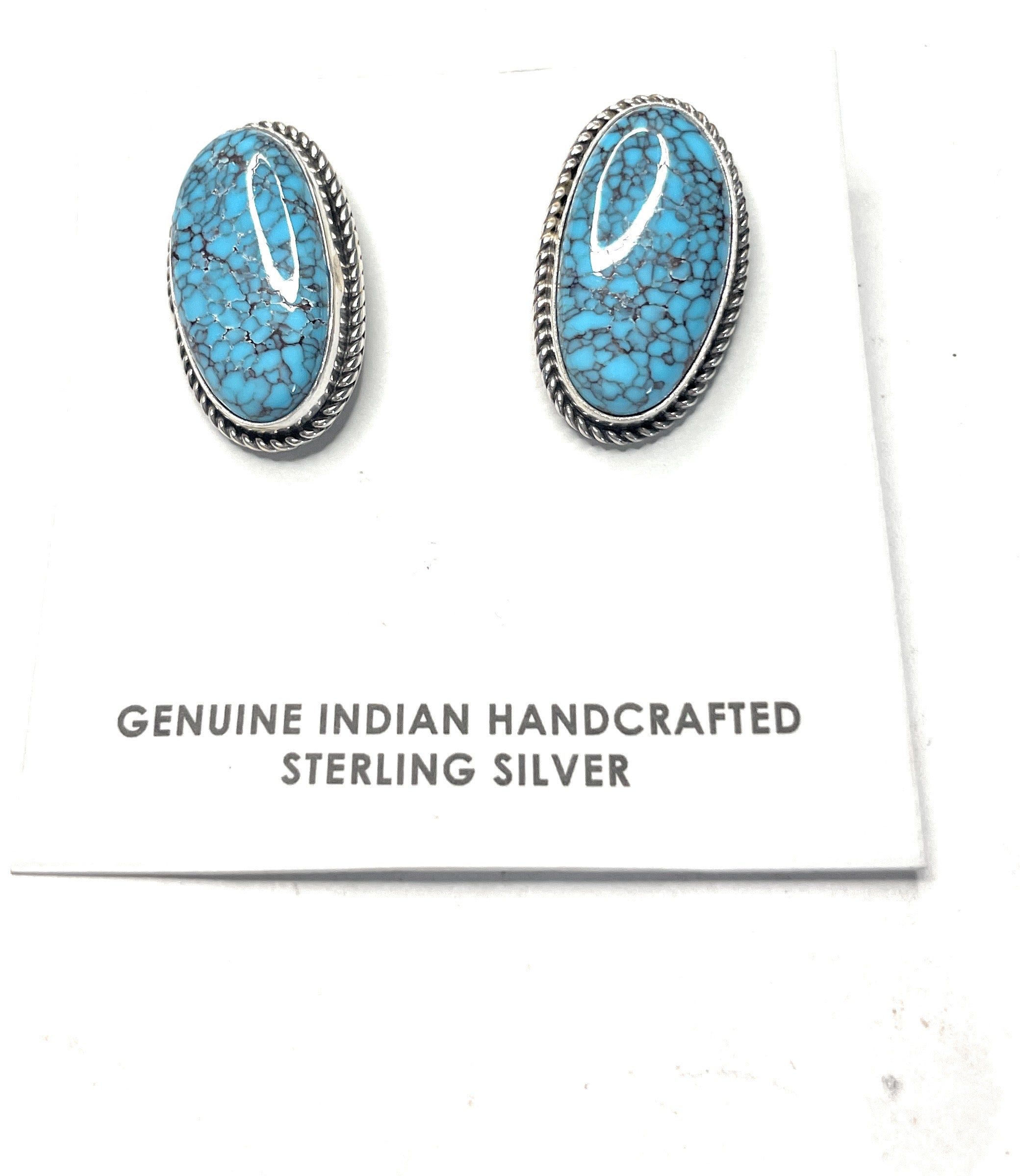 Navajo Turquoise And Sterling Silver Post Earrings