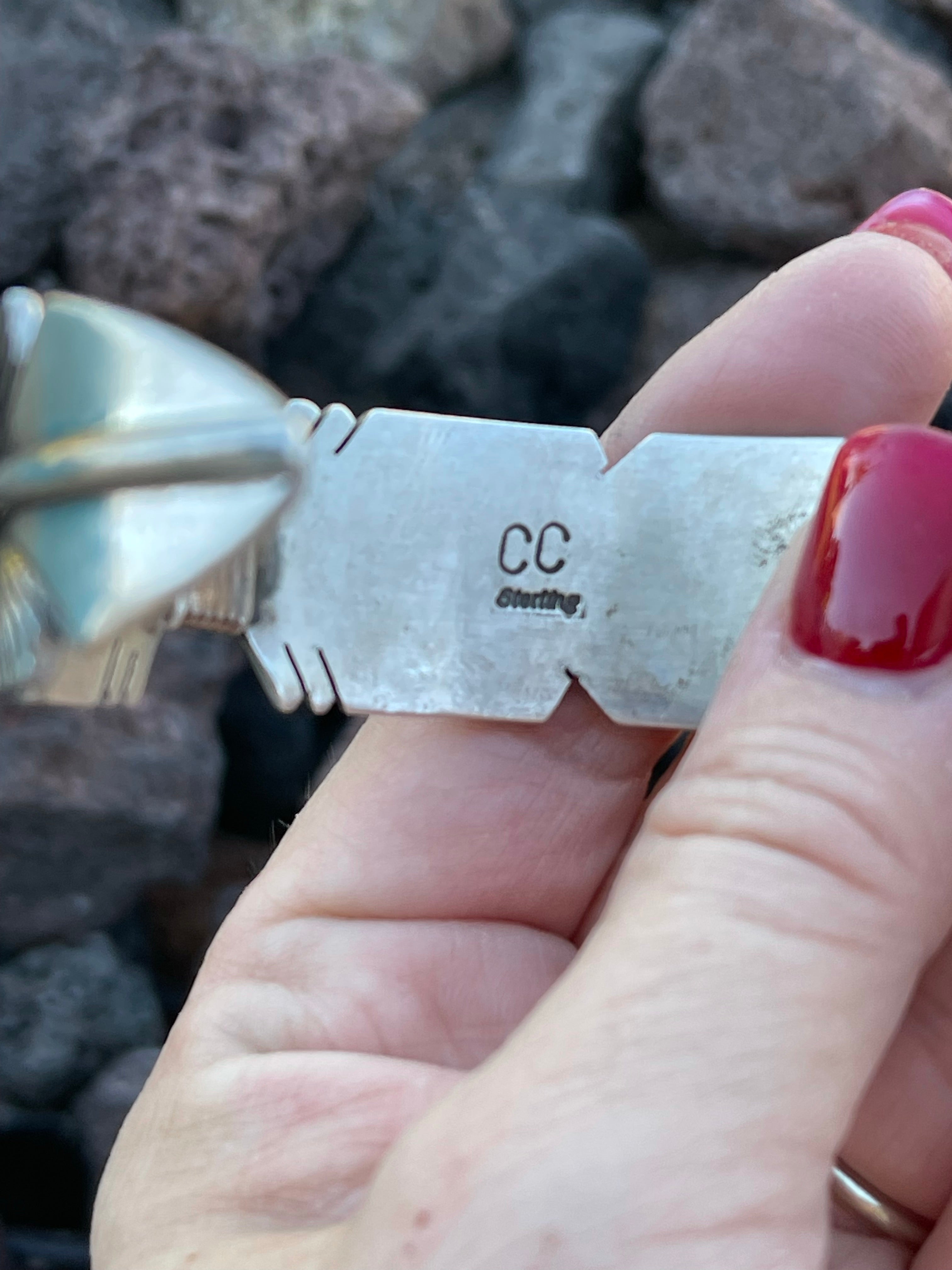 Navajo Sterling Silver Hand Crafted Feather Bracelet Cuff