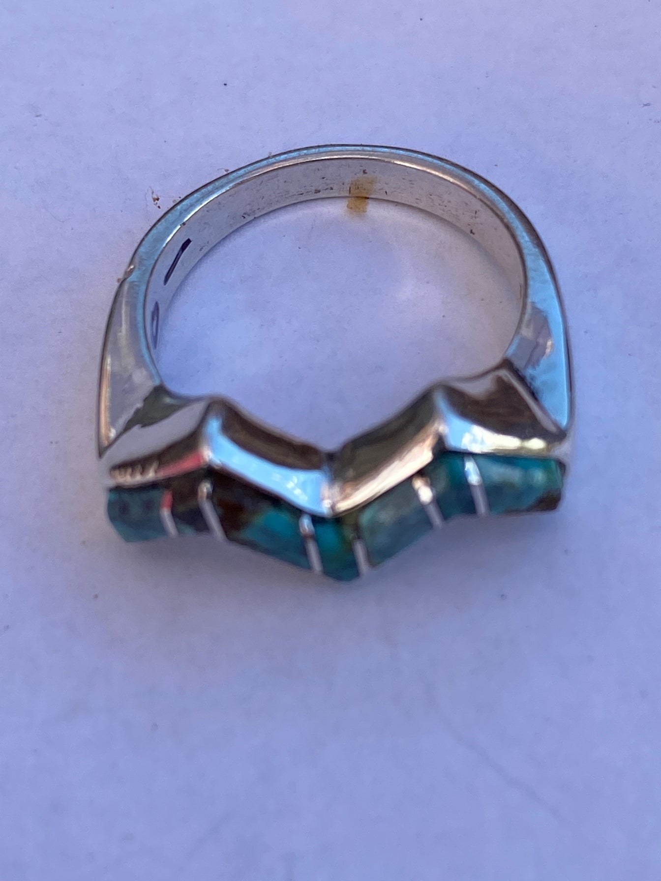 Turquoise 8 & Sterling Silver Stacker Ring Size 6.25