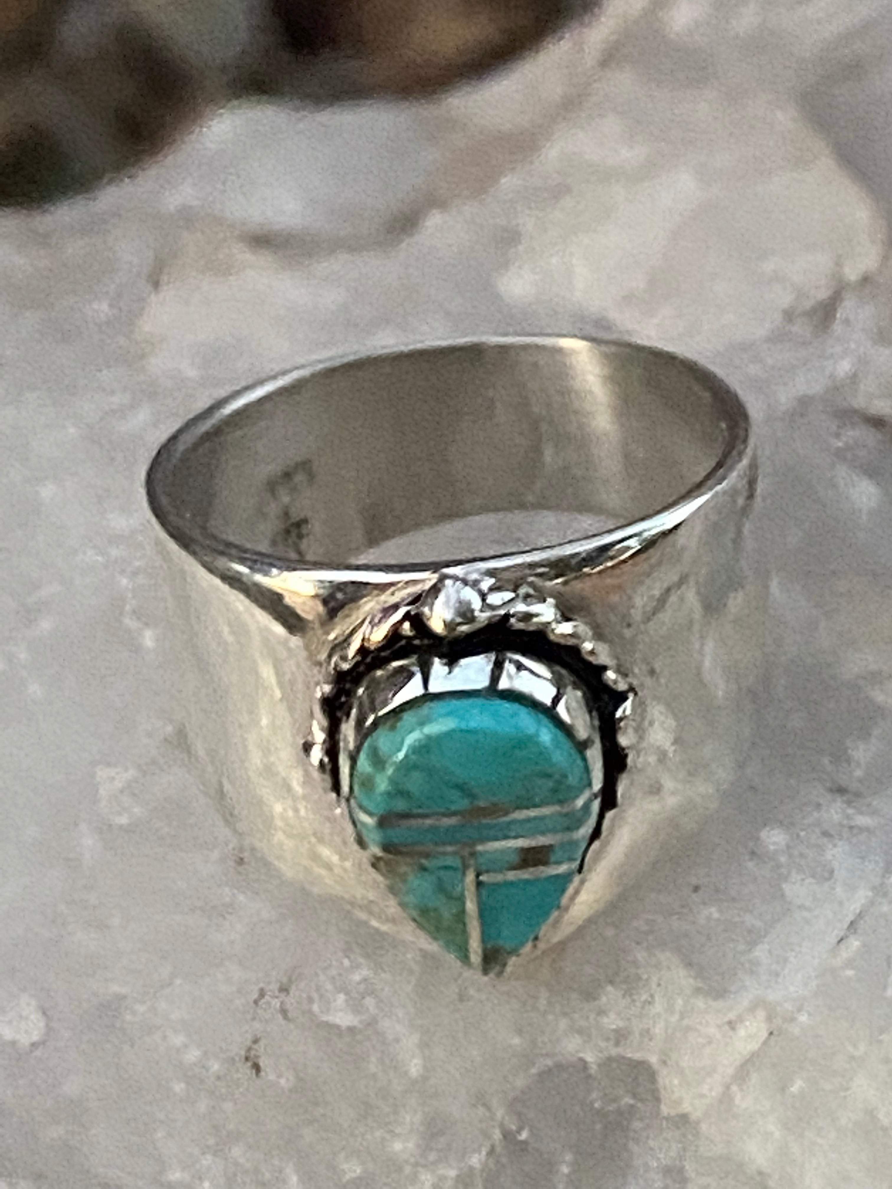 Navajo Turquoise 8 & Sterling Silver Drop Cigar Band