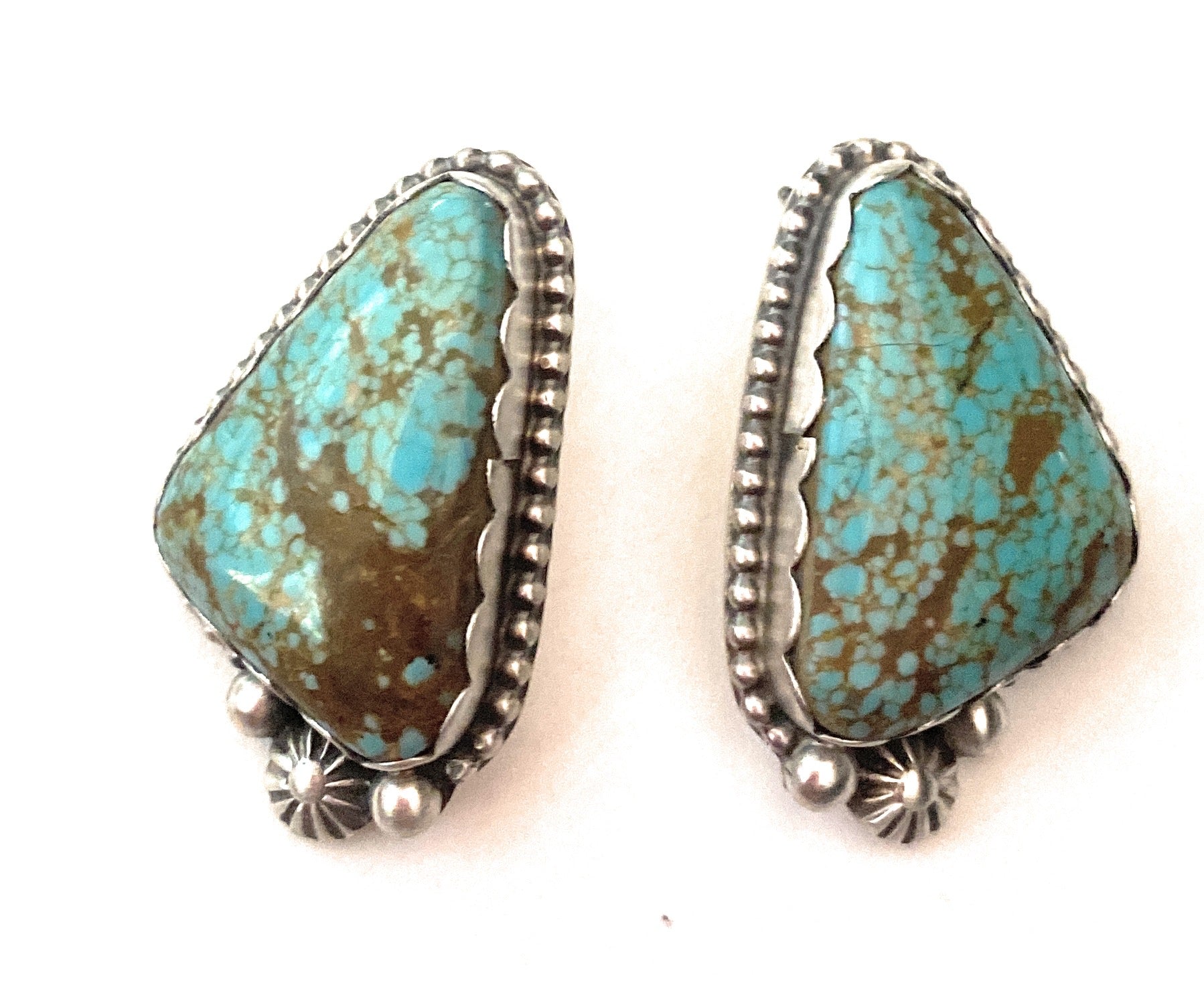 Navajo Sterling Silver & Royston Turquoise Post Earrings