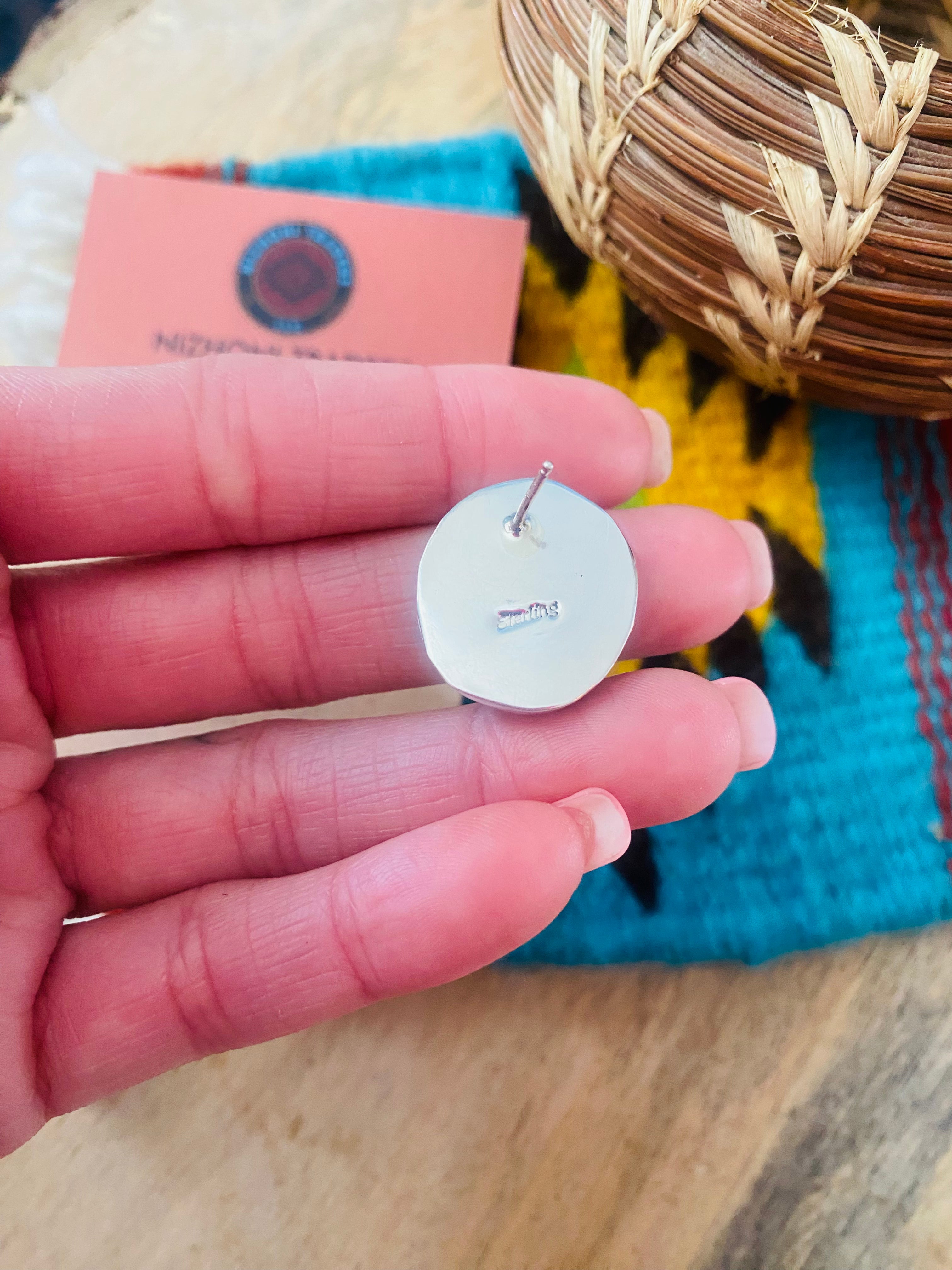 Navajo Turquoise & Sterling Silver Stud Earrings