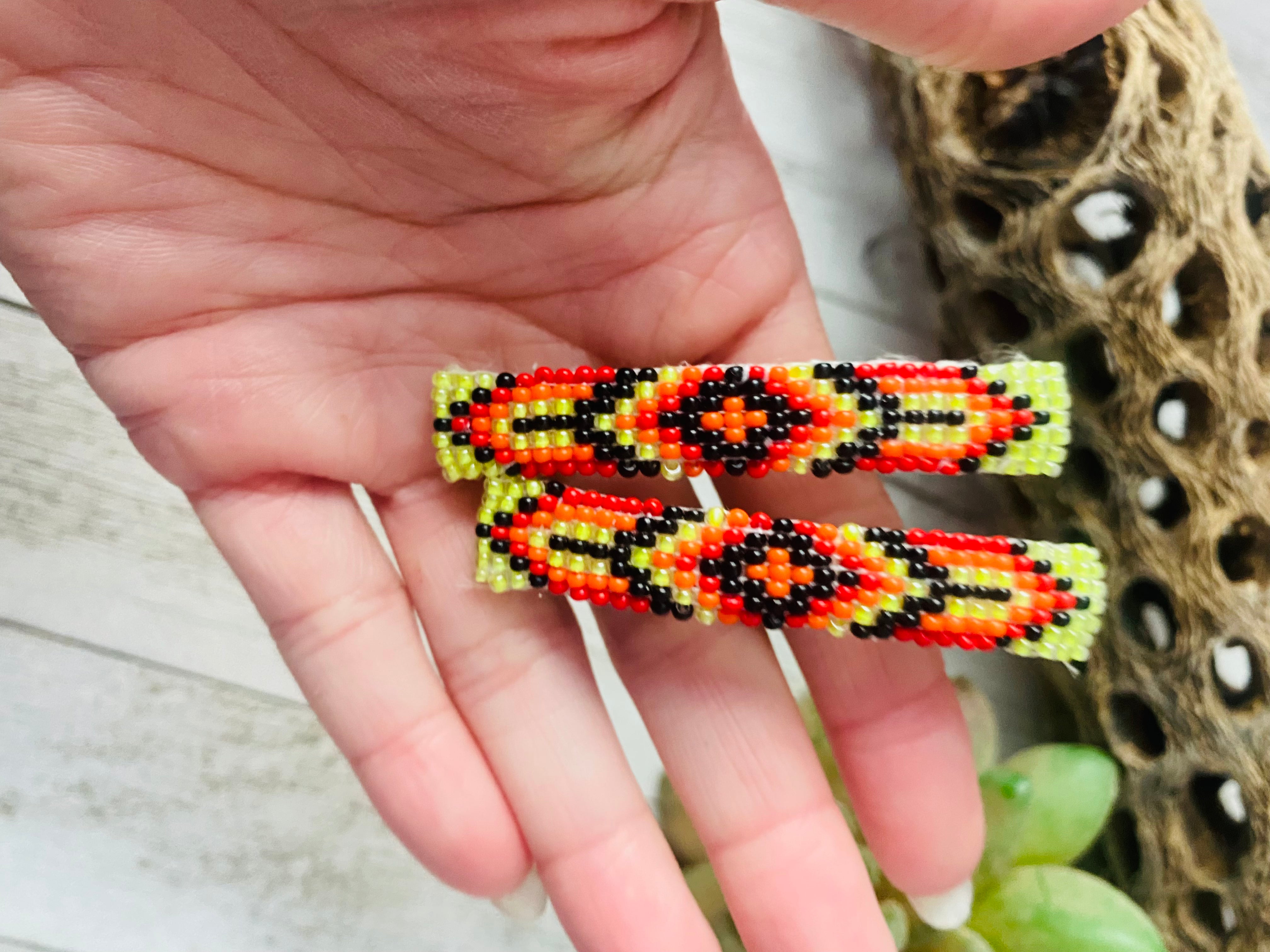 Navajo Handmade Beaded Barrette Set