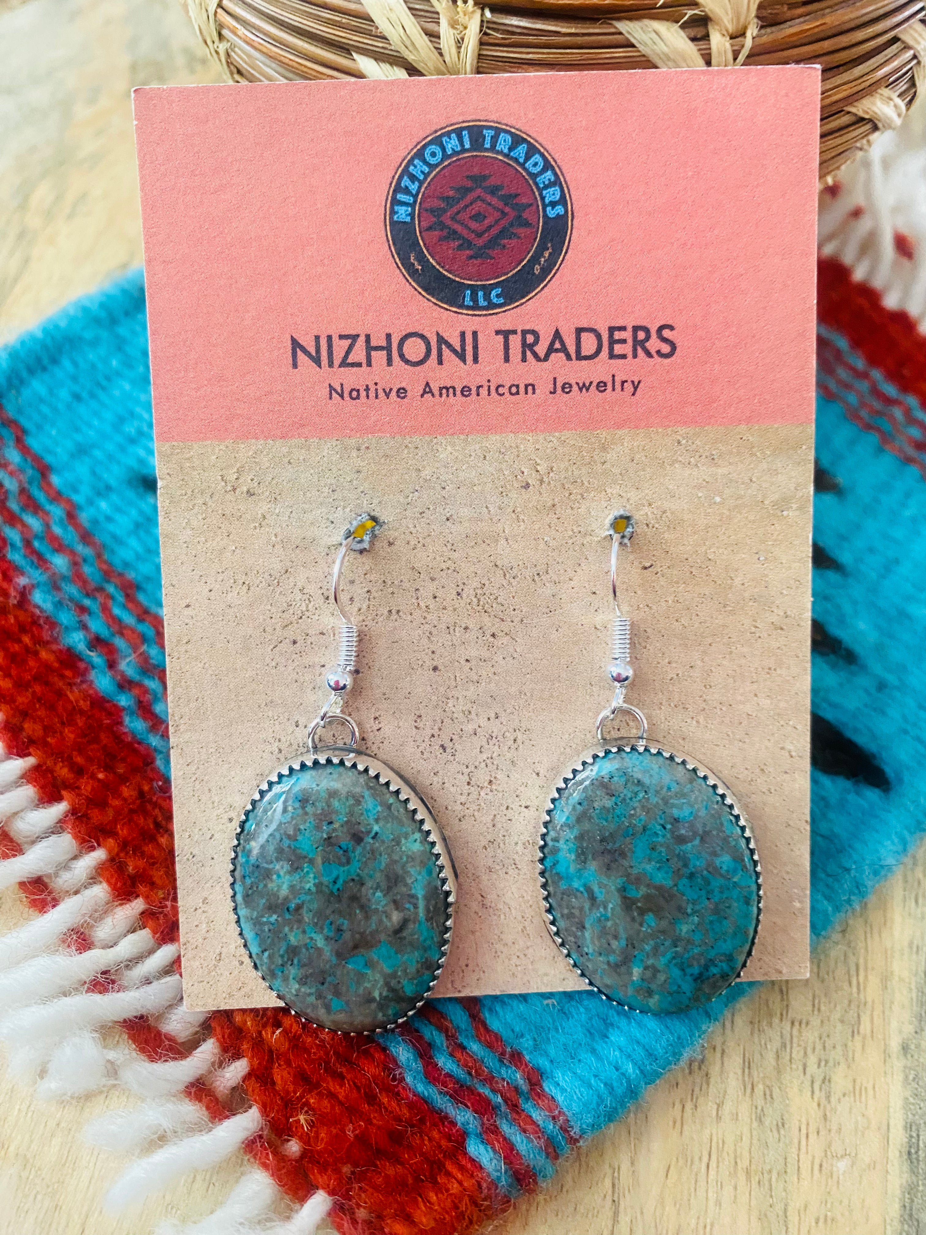 Navajo Turquoise & Sterling Silver Dangle Earrings