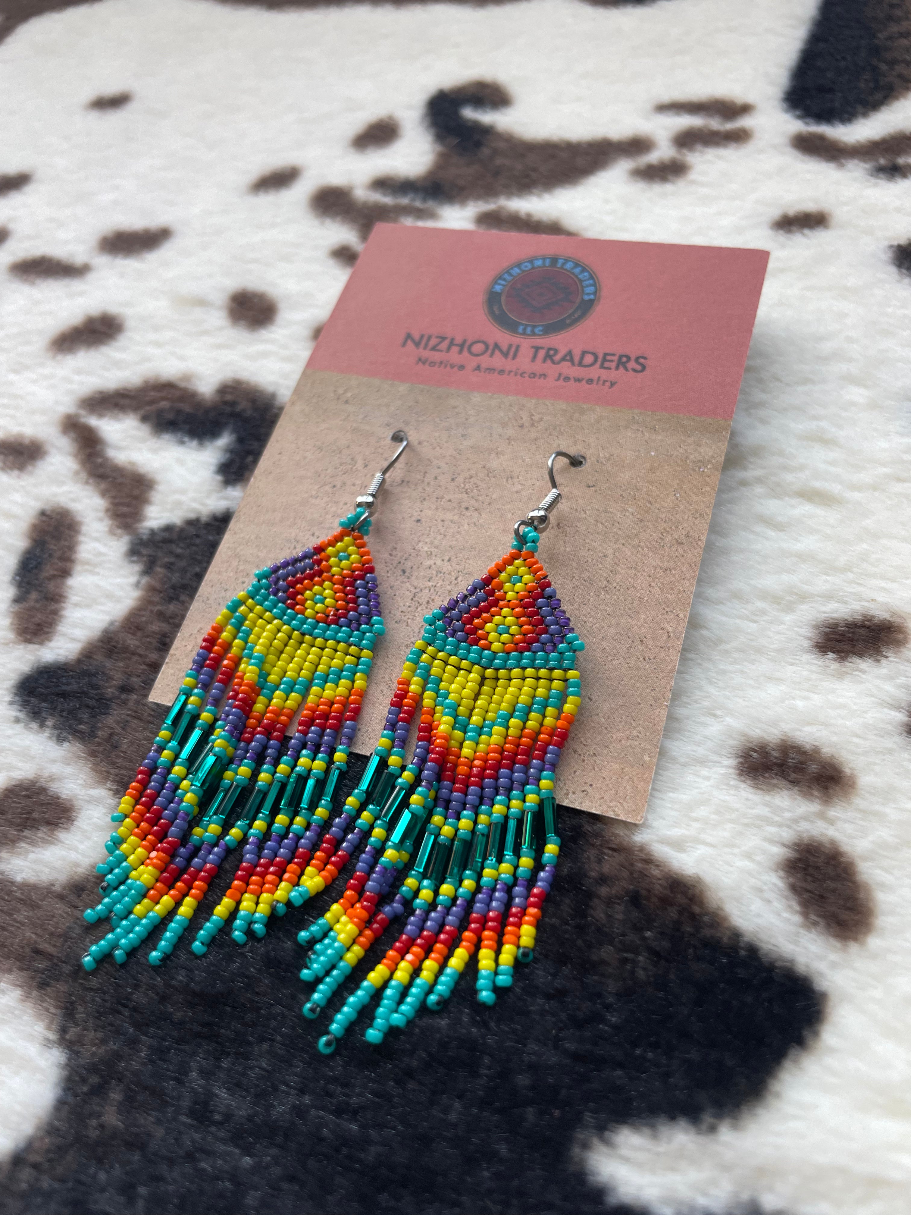 Navajo Sterling Silver Beaded Earrings