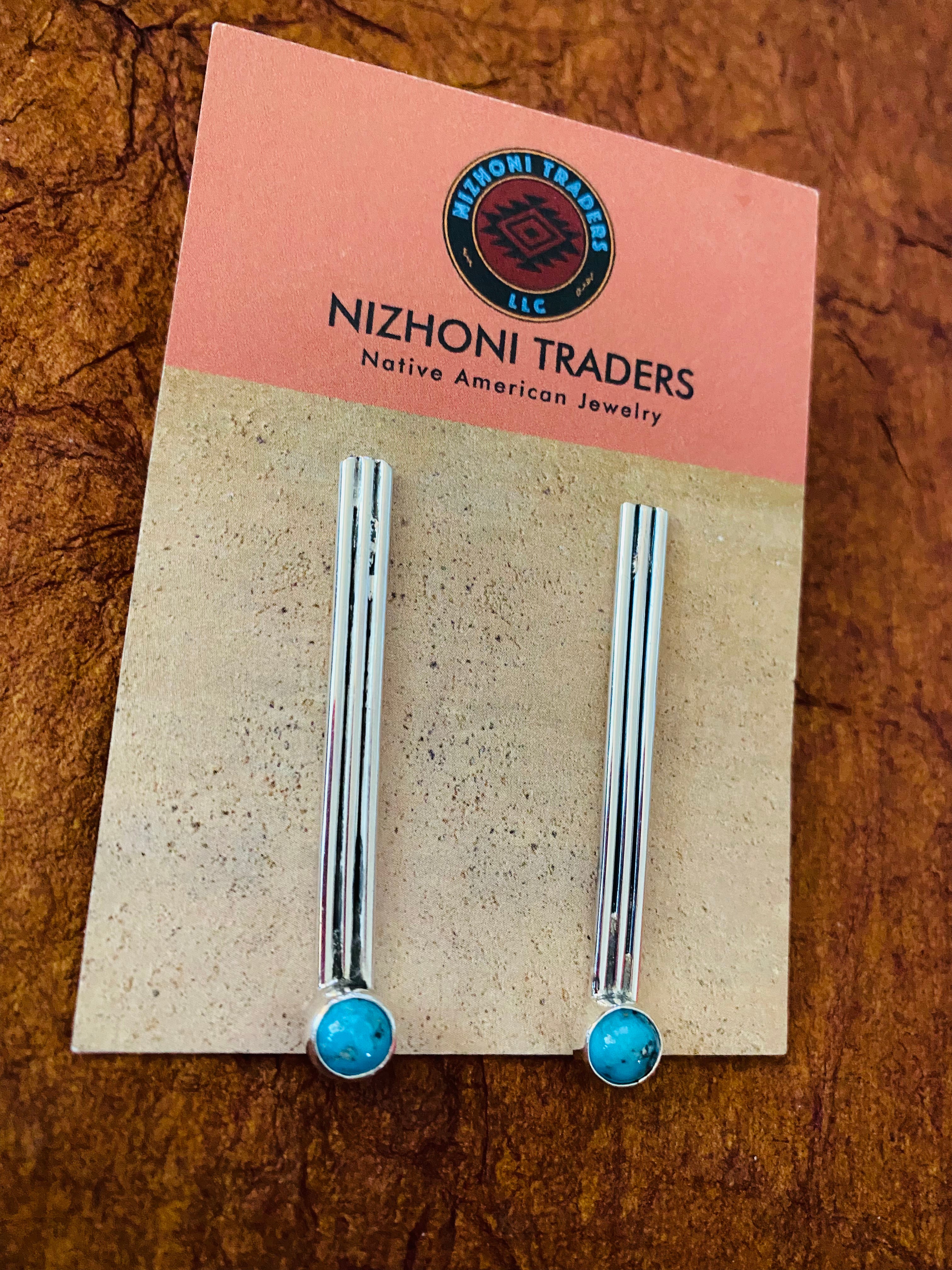 Navajo Turquoise & Sterling Silver Dangle Earrings