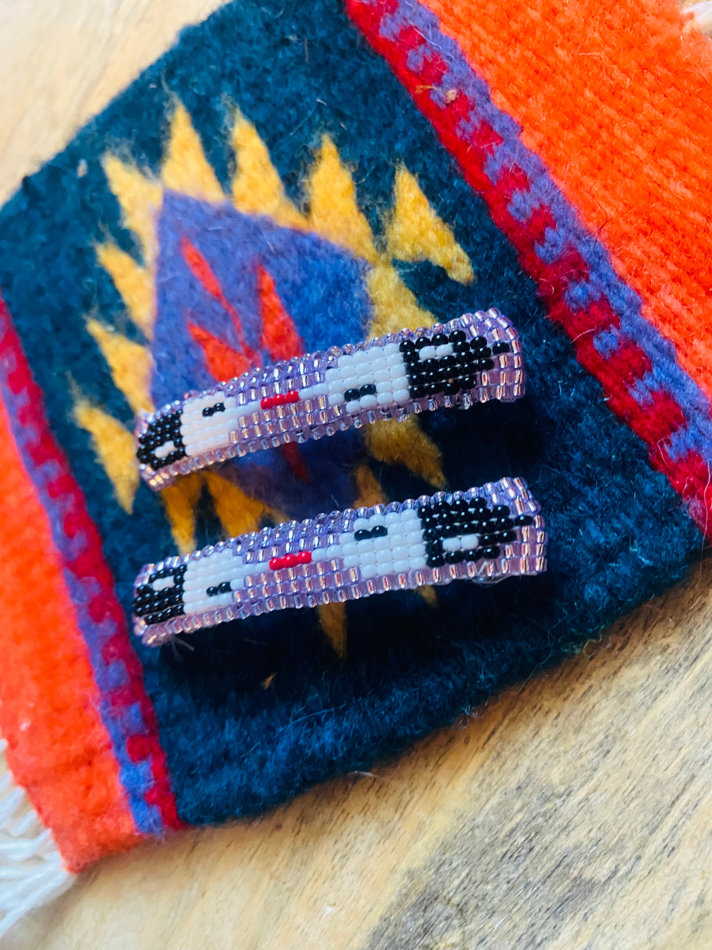 Navajo Handmade Beaded Barrette Set