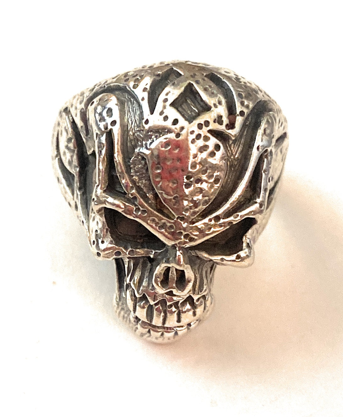 Handmade Sterling Silver Skull Ring Size 11.25