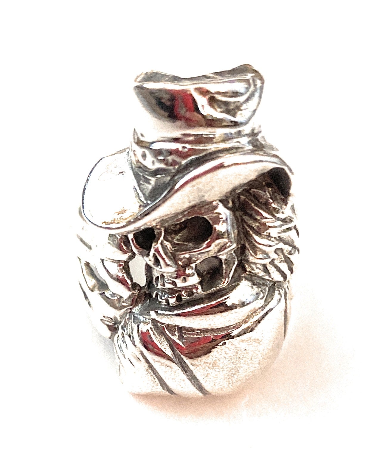 Handmade Sterling Silver Skull Ring Size 8.25