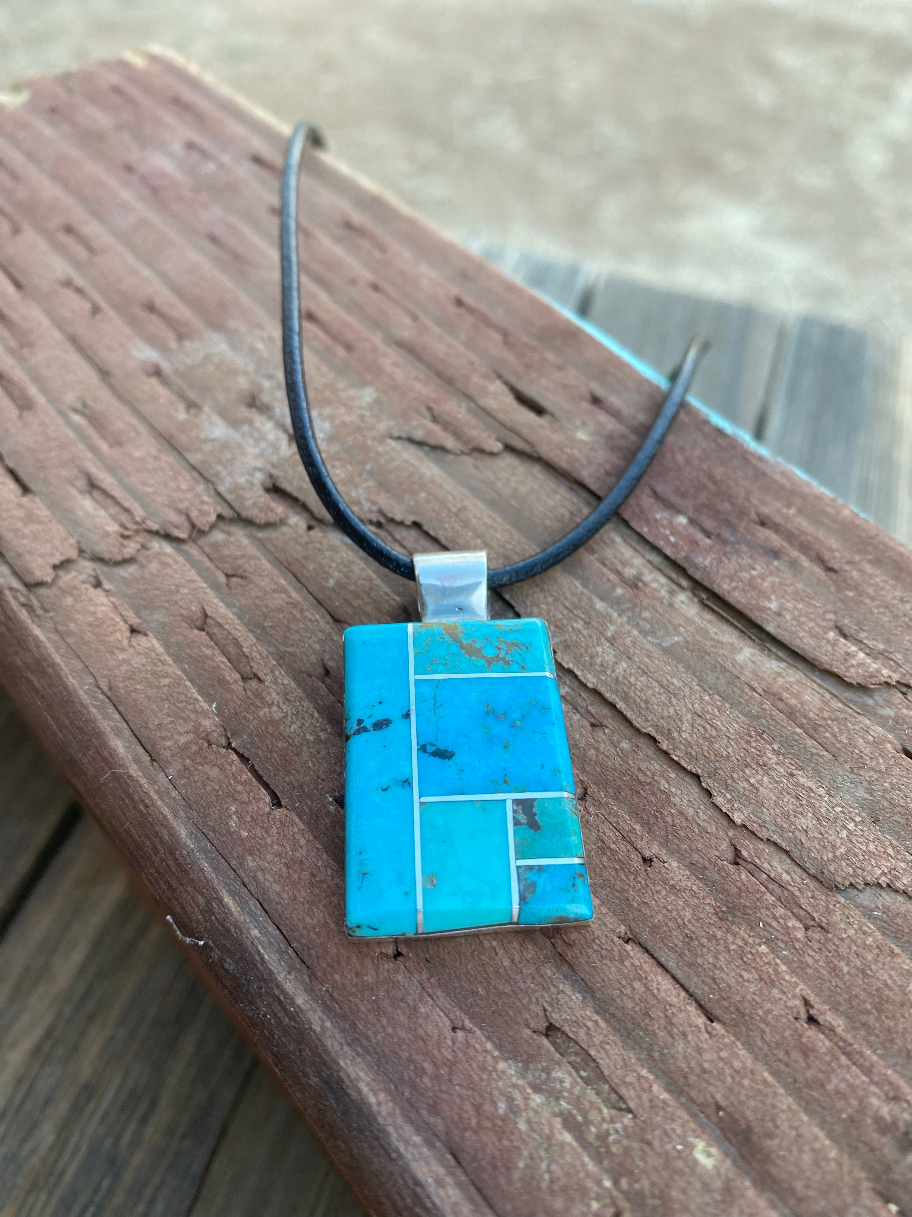 OLD PAWN Inlay Turquoise necklace