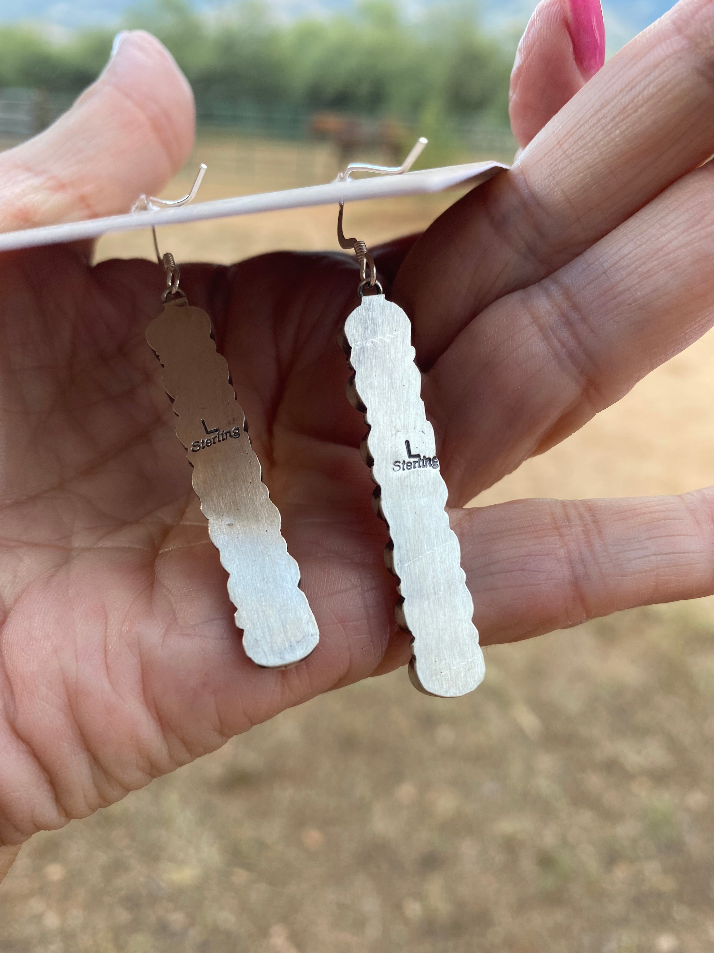 Orange Spiny & Sterling Silver Navajo Dangles