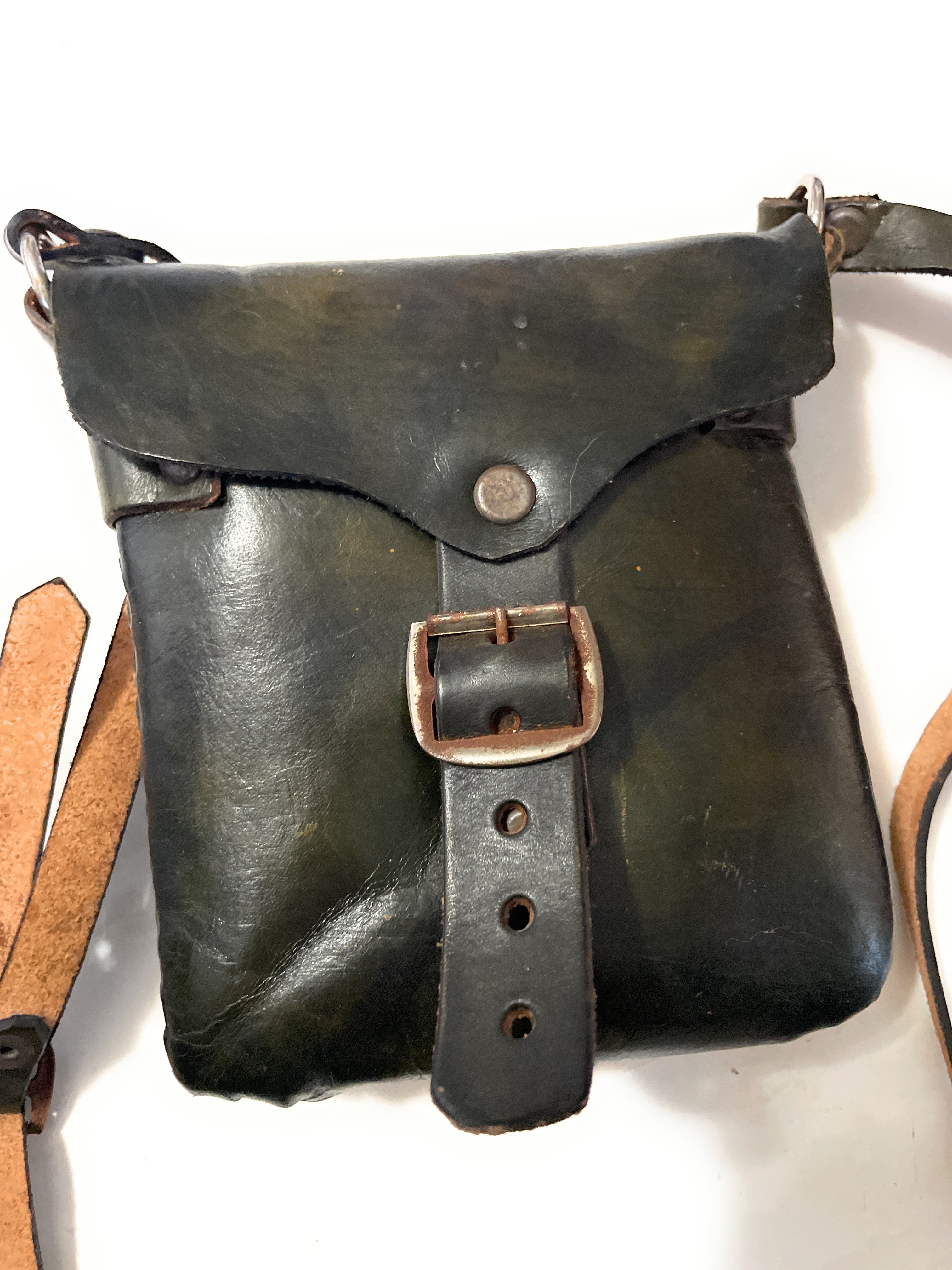 Handmade Leather Crossbody Black Purse