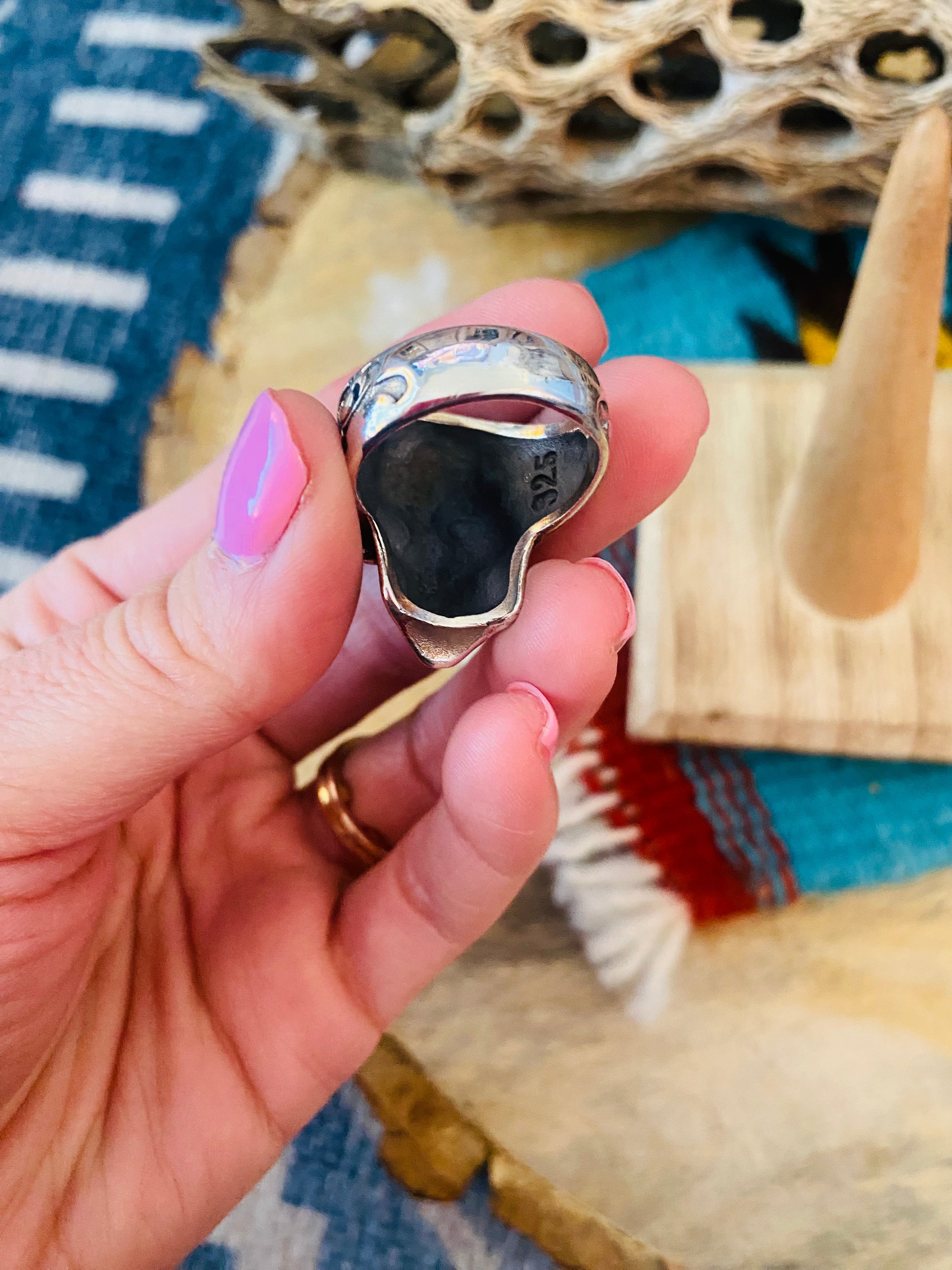 Handmade Sterling Silver Skull Ring Size 8.5