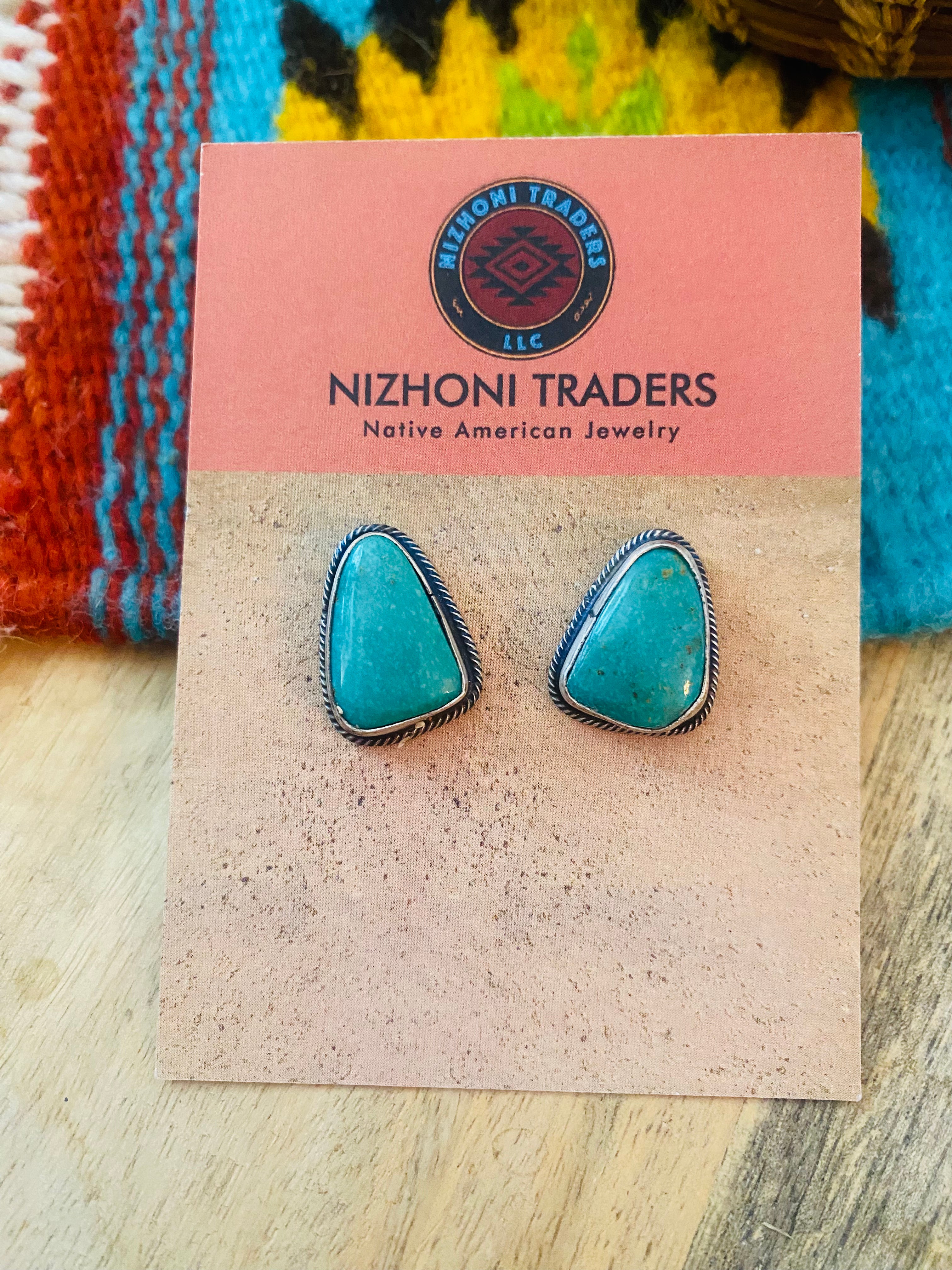 Navajo Turquoise & Sterling Silver Stud Earrings