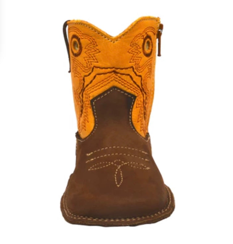 Western Leather infant Baby Boots Amber