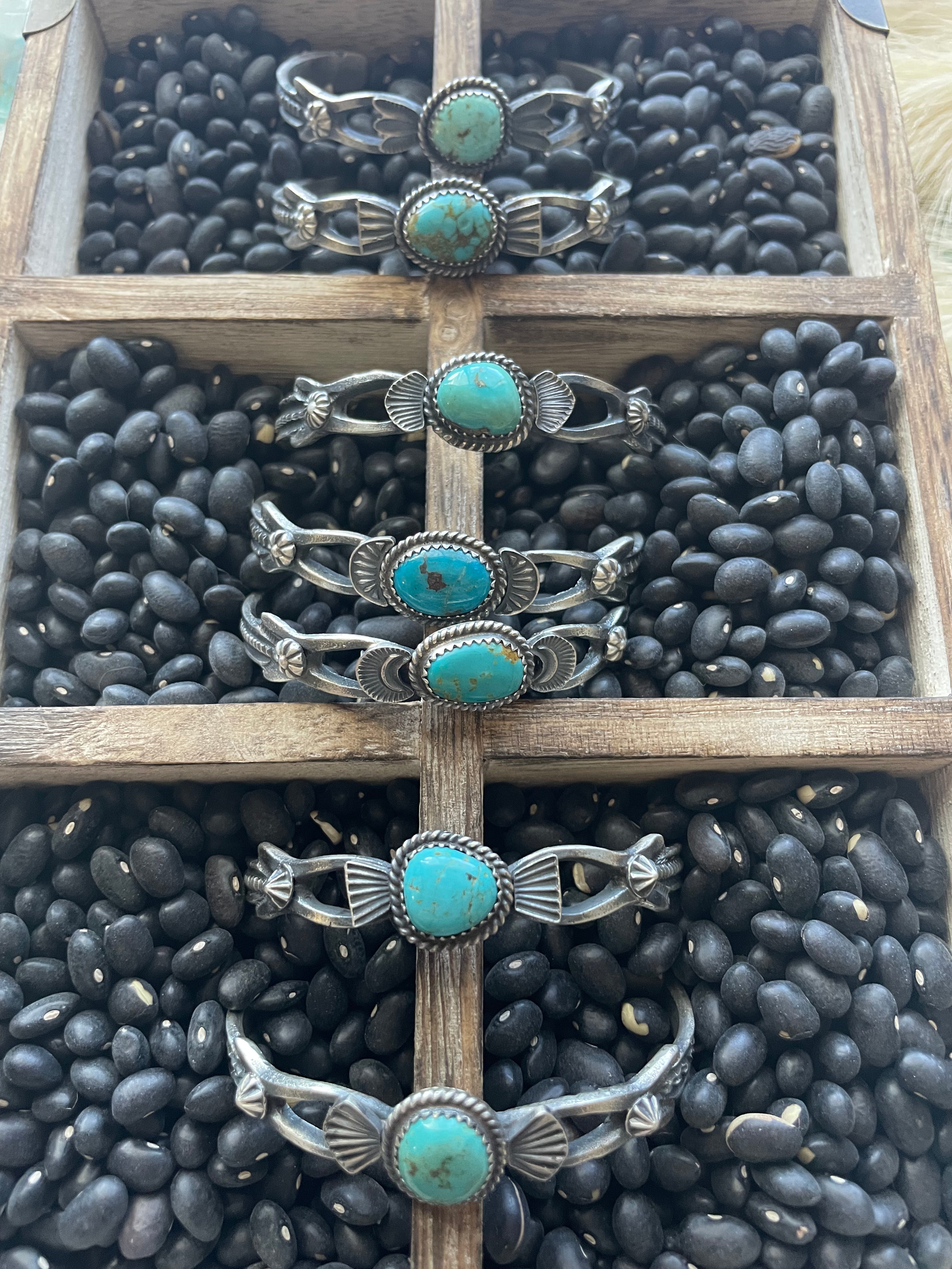 Navajo Sterling Cuff & Turquoise Cuff Bracelet Signed Kevin Billah