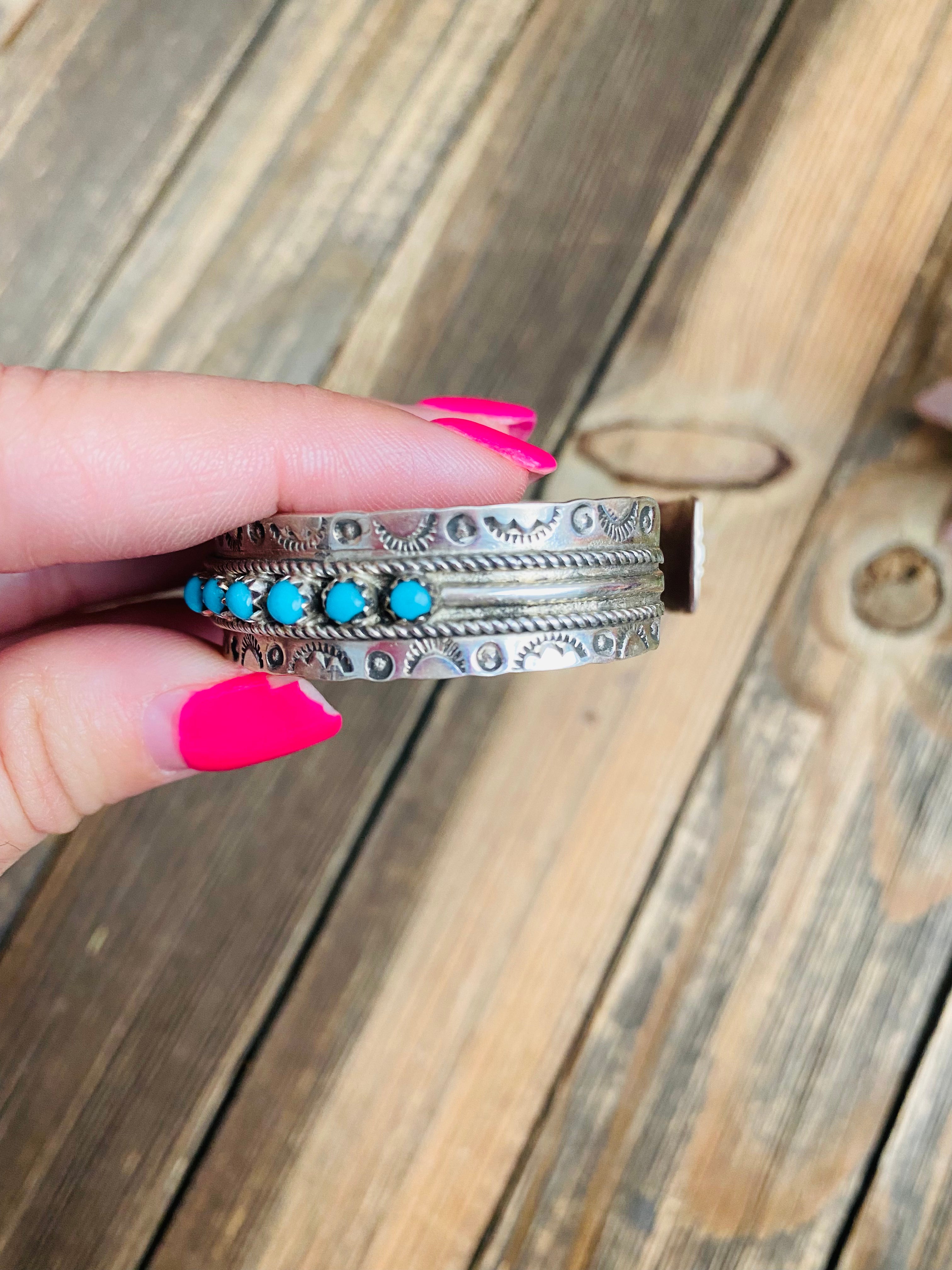 Navajo Turquoise & Sterling Silver Cuff Bracelet