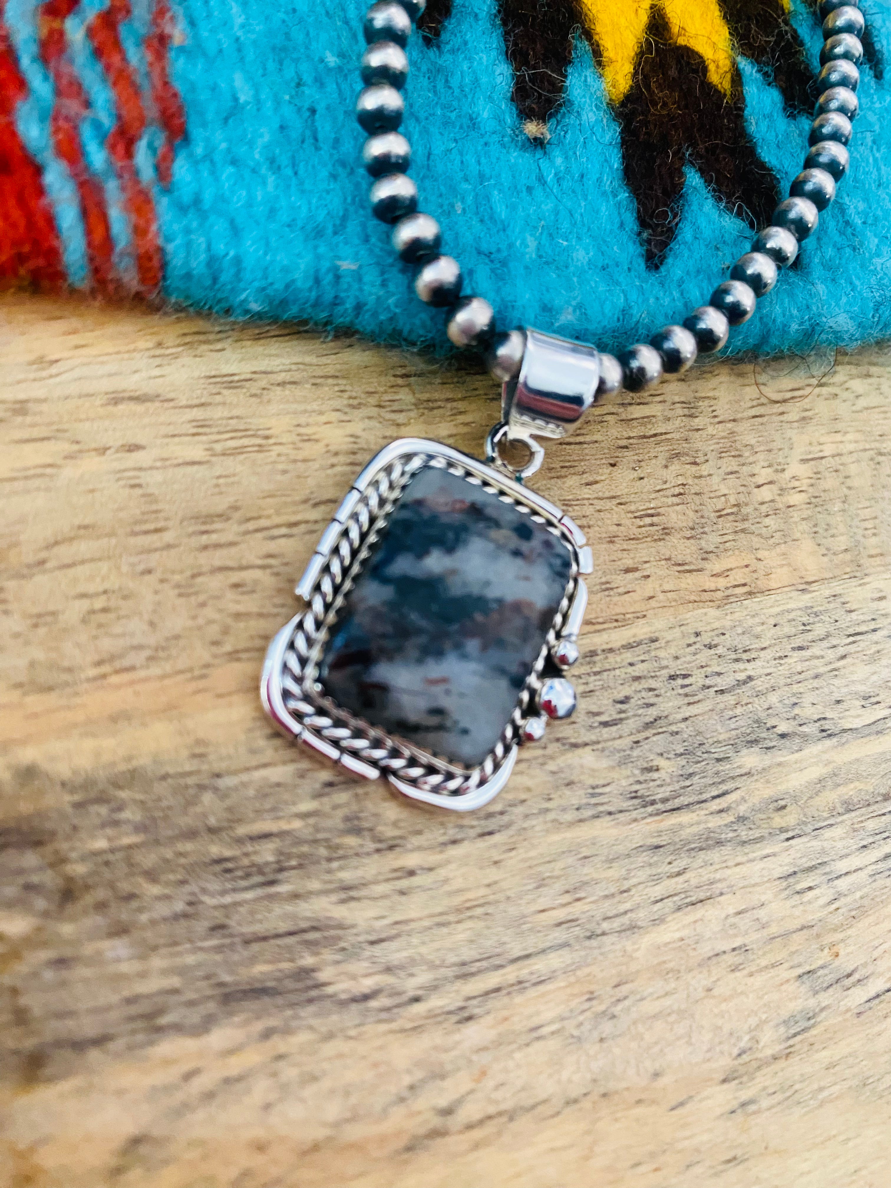 Handmade Sterling Silver & Chrysocolla Pendant