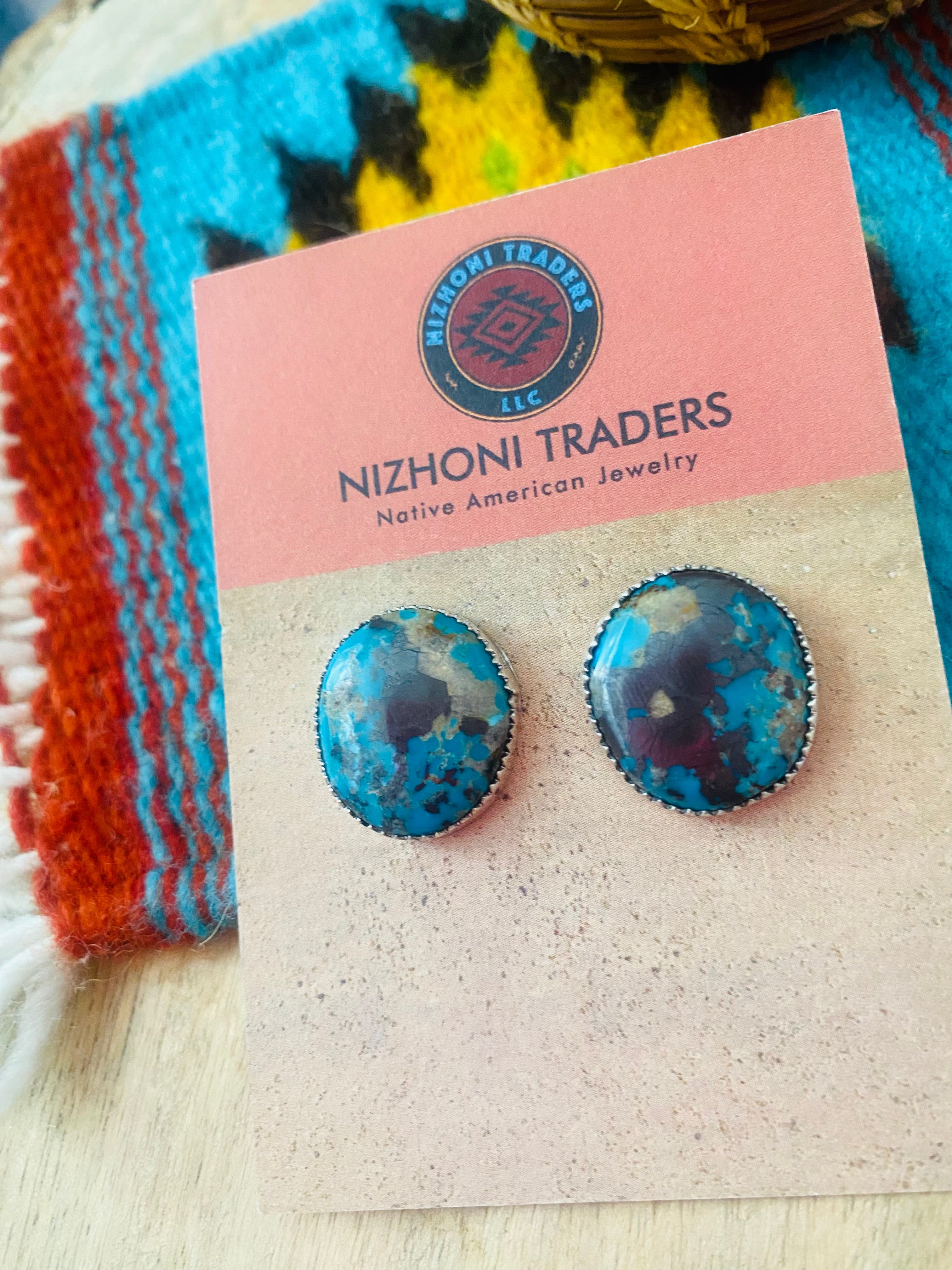 Navajo Turquoise & Sterling Silver Stud Earrings