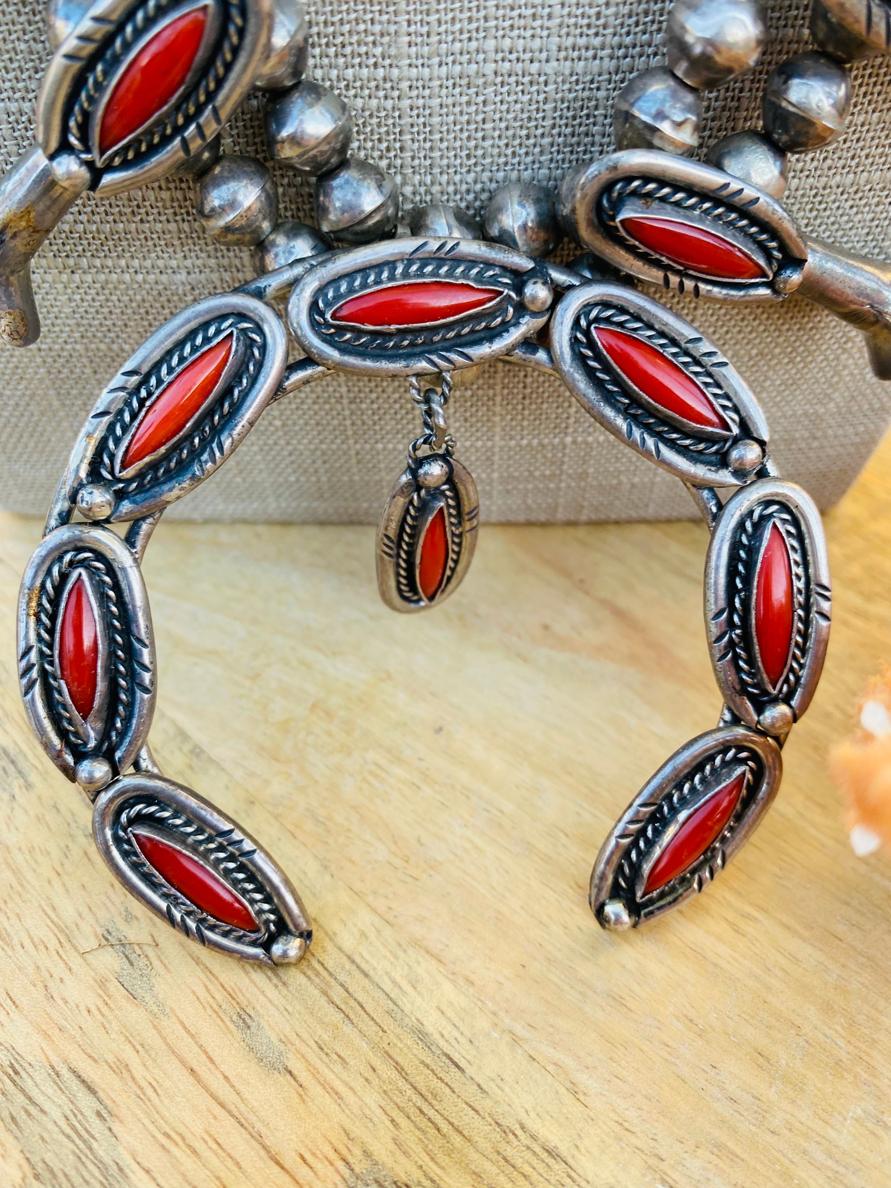 1940's Italian Vintage Red Women's Squash Blossom Necklace – Silver Eagle  Gallery