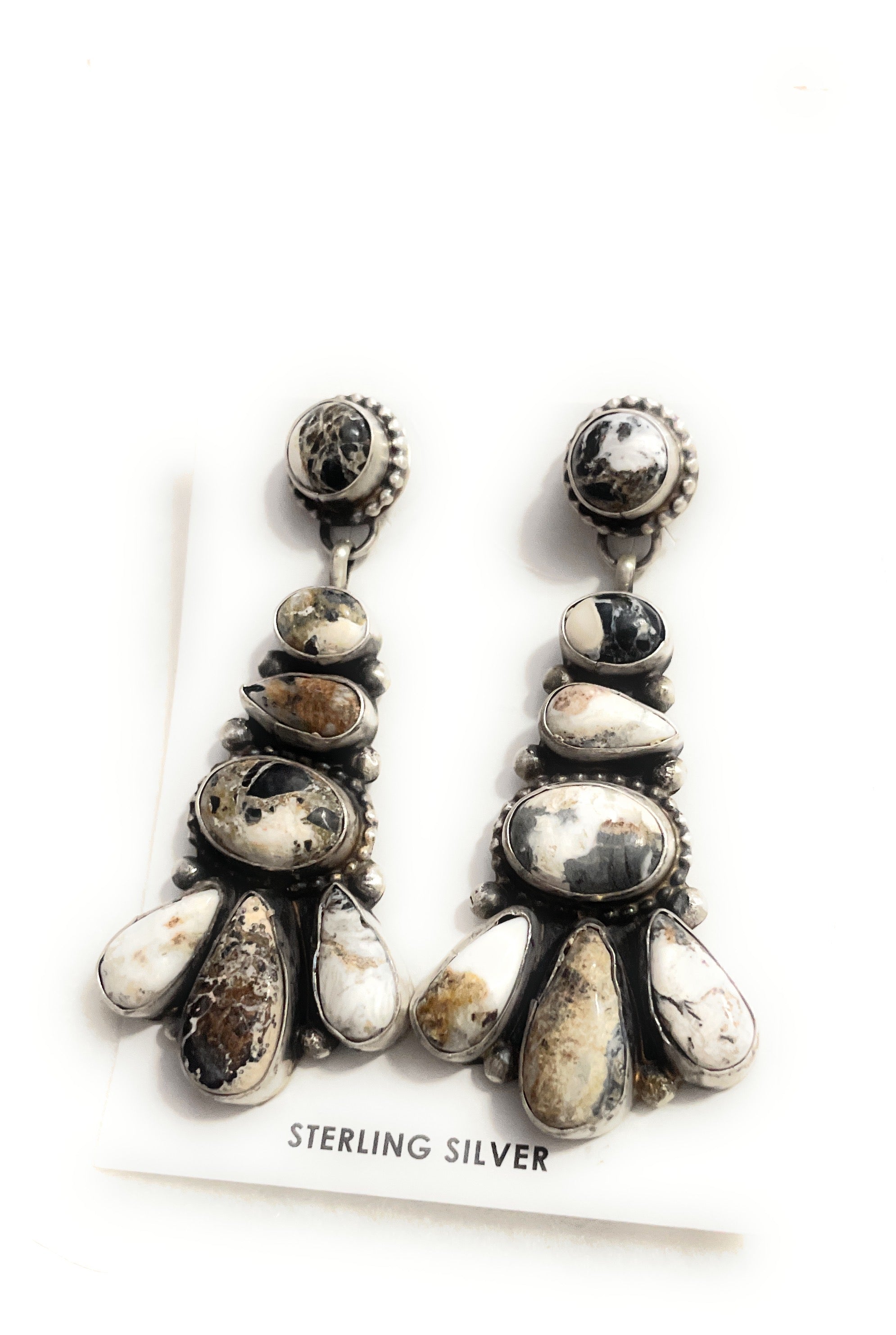 Navajo Wild Horse Cluster Dangle Earrings By Sheila Becenti