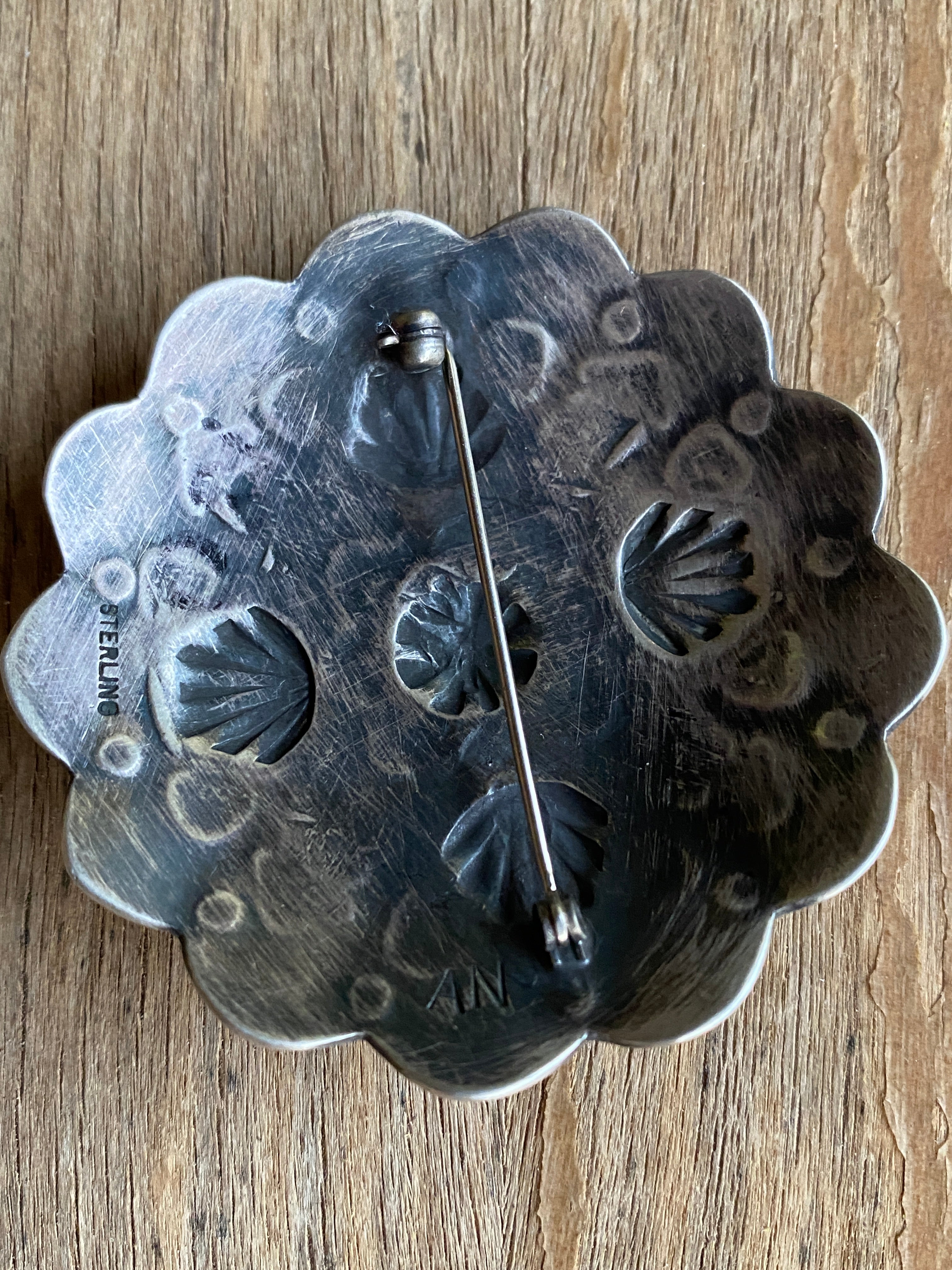 Navajo Sterling Silver Concho Pin