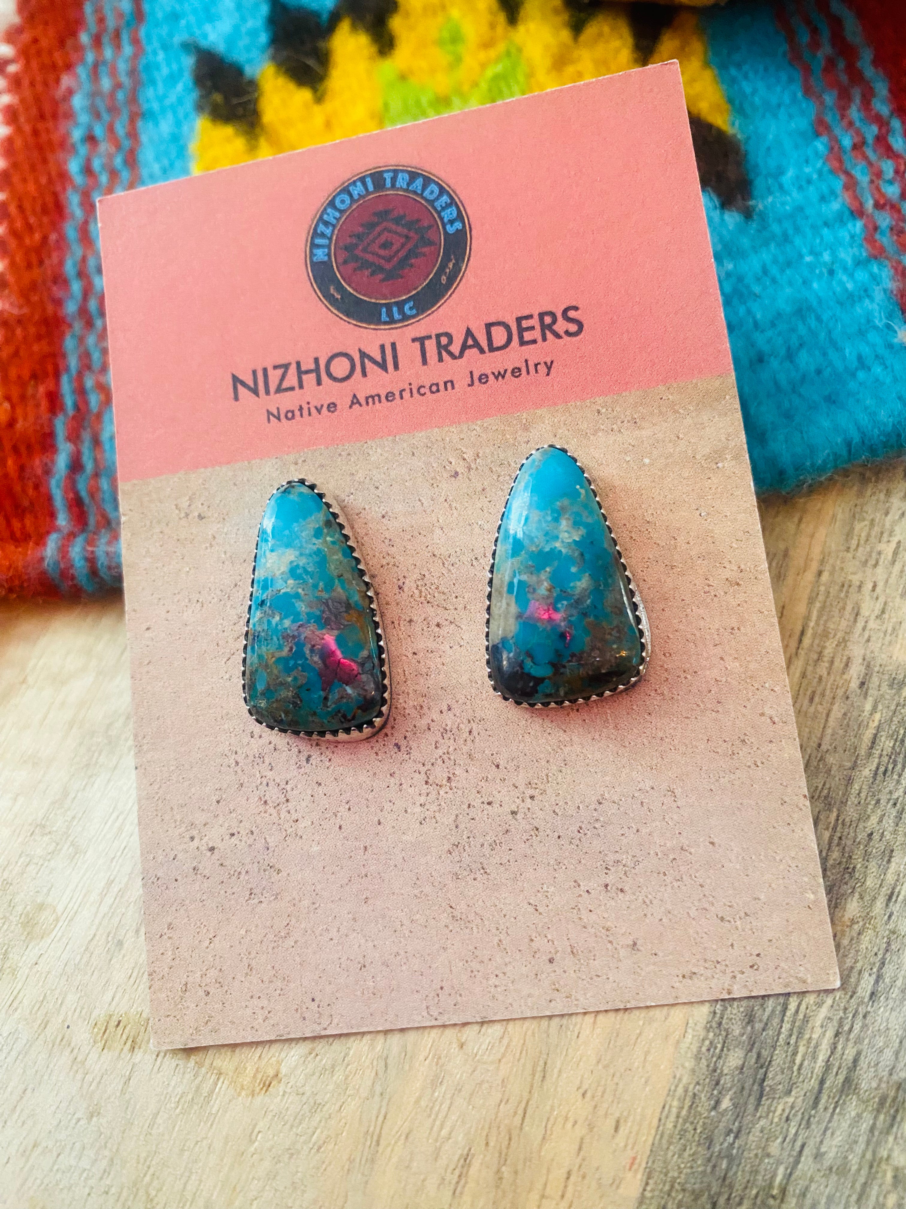 Navajo Turquoise & Sterling Silver Stud Earrings