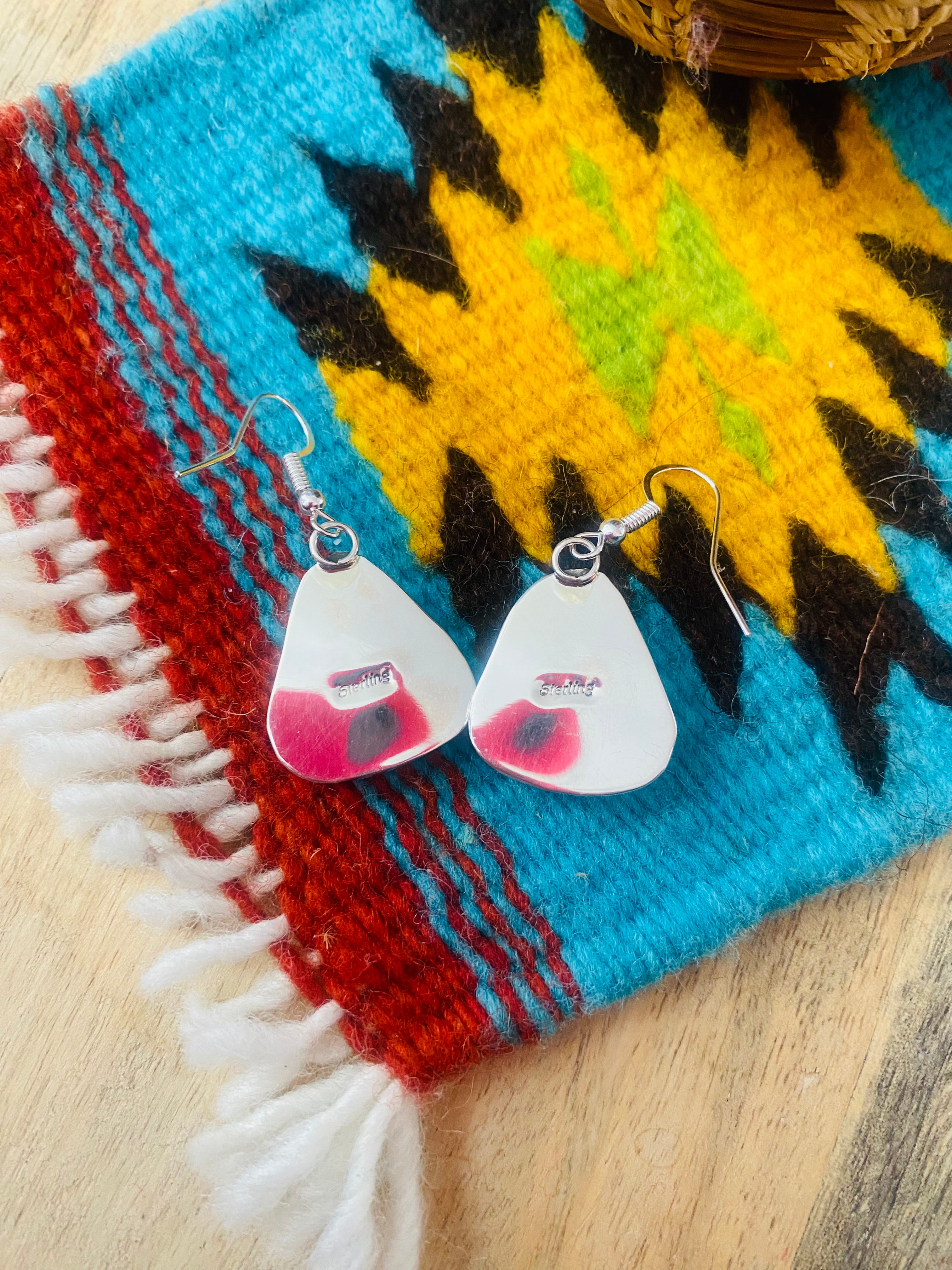 Navajo Turquoise & Sterling Silver Dangle Earrings