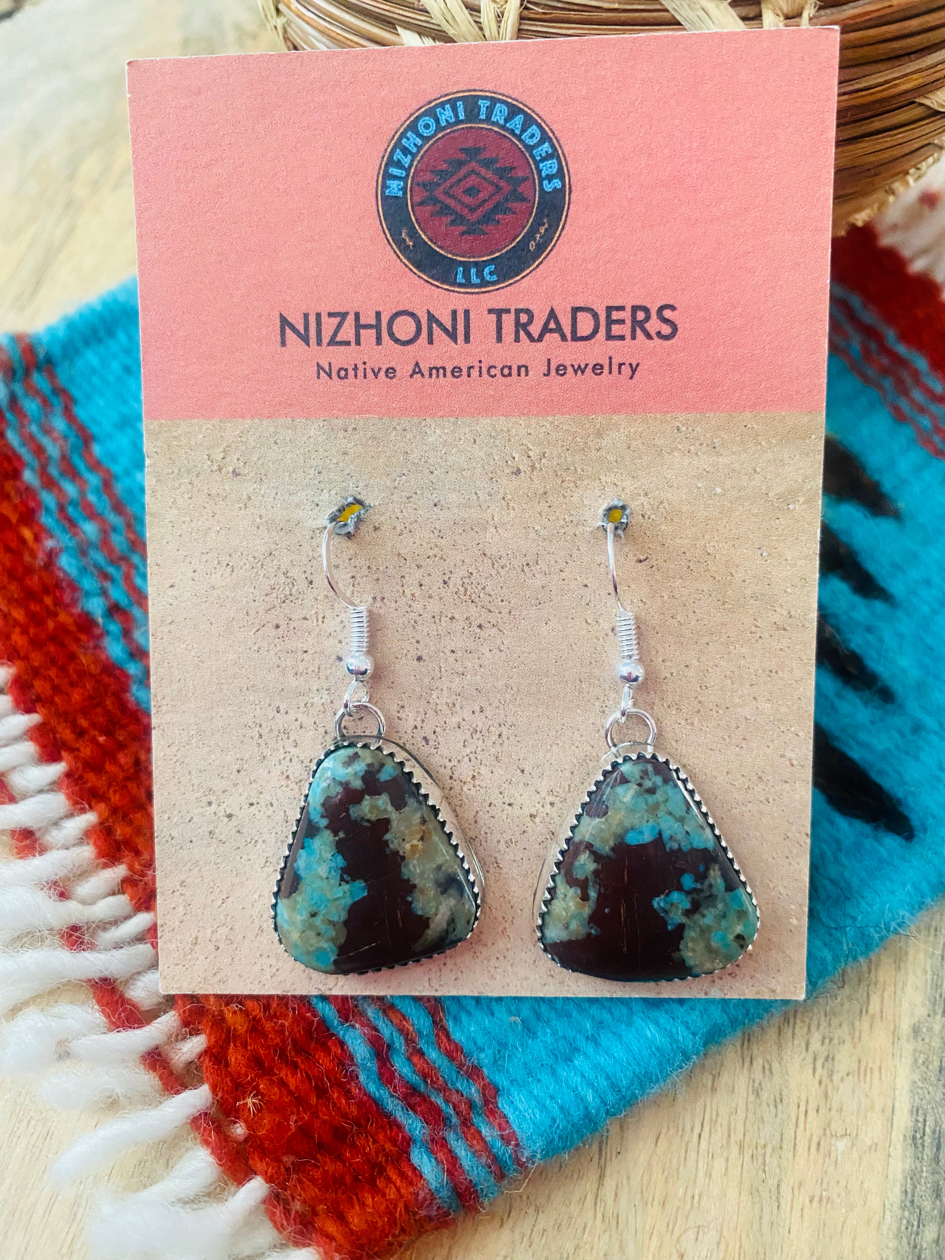 Navajo Turquoise & Sterling Silver Dangle Earrings