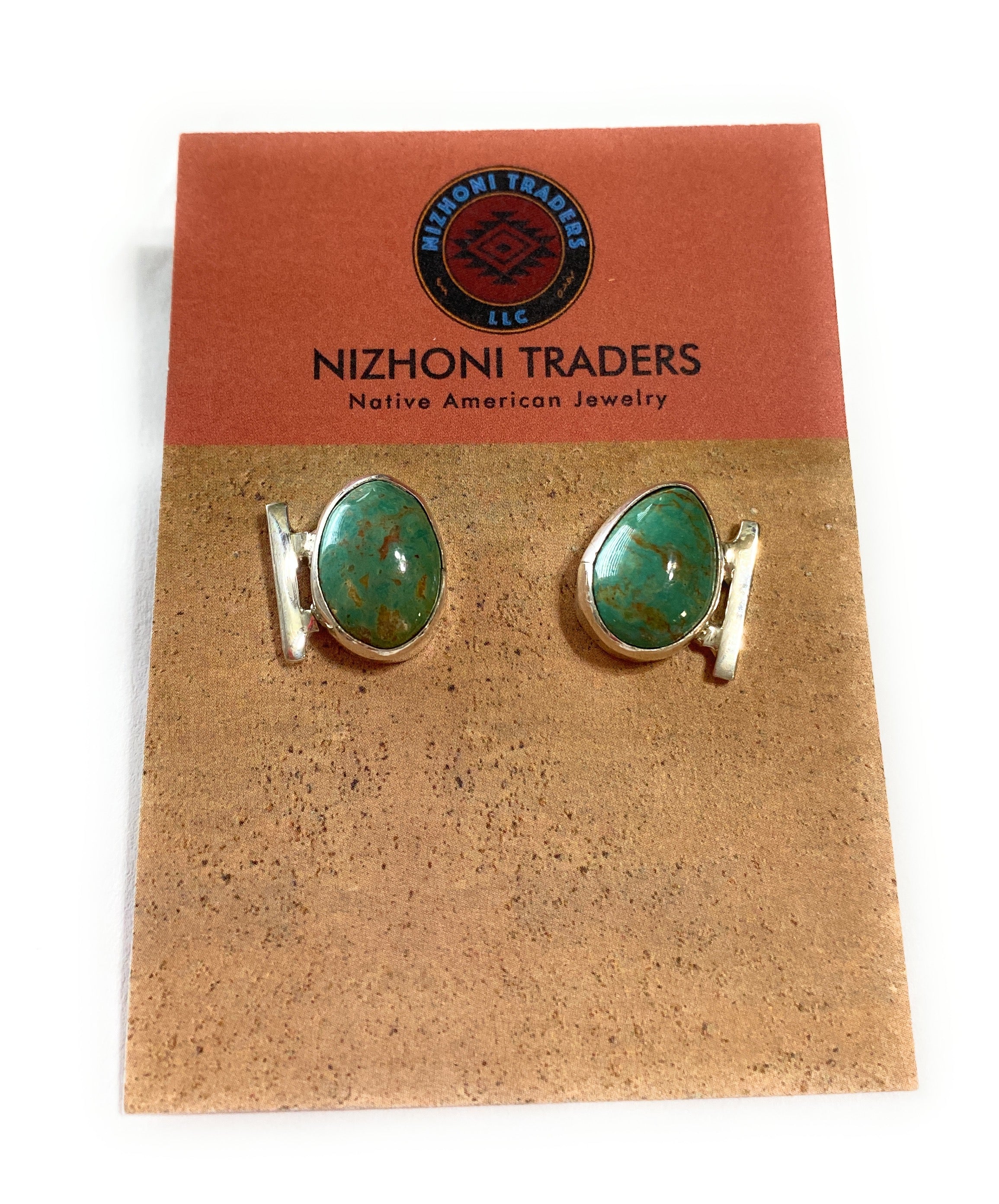 Navajo Sterling Silver & Royston Turquoise Post Earrings