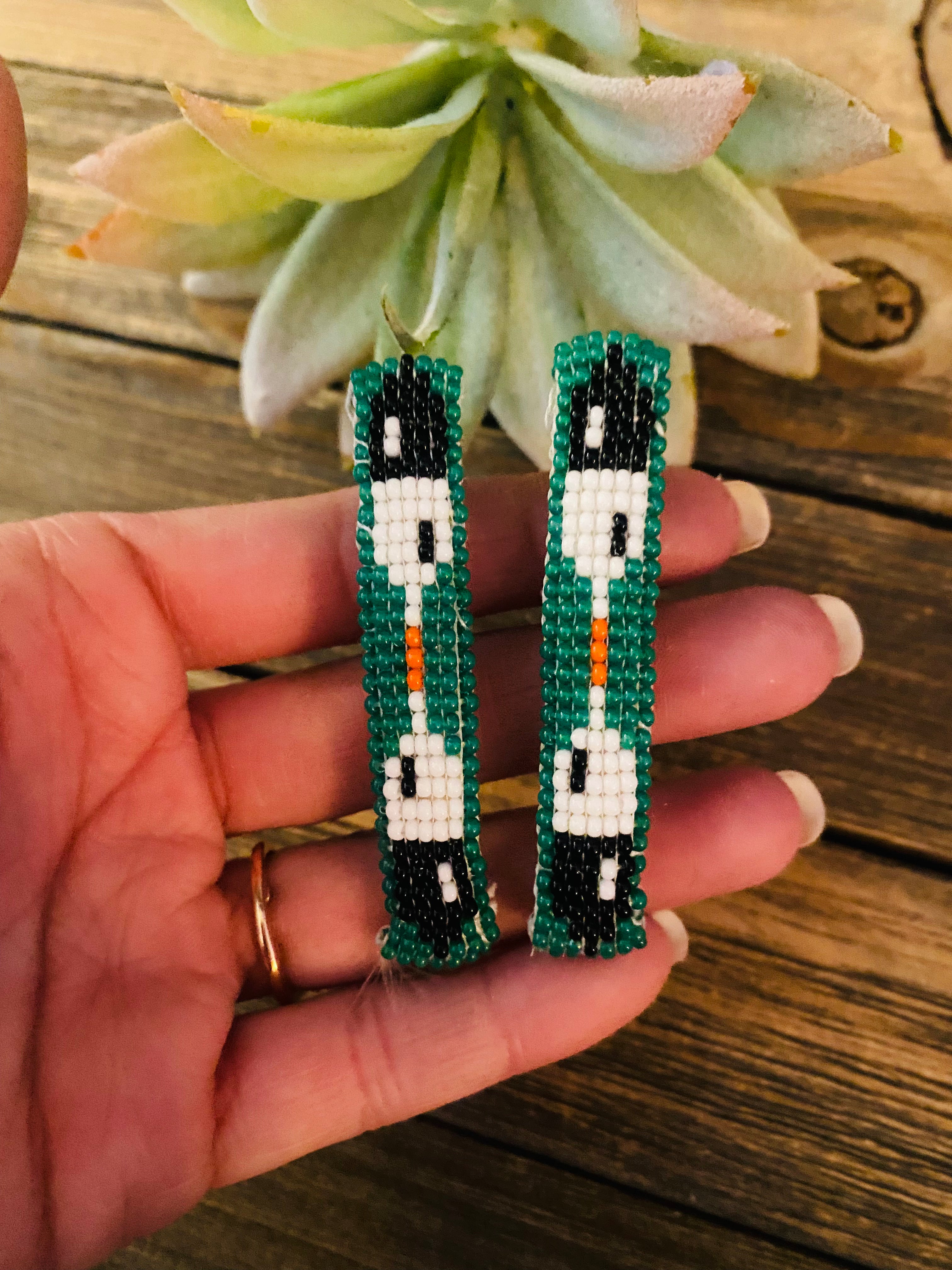 Navajo Handmade Beaded Barrette Set