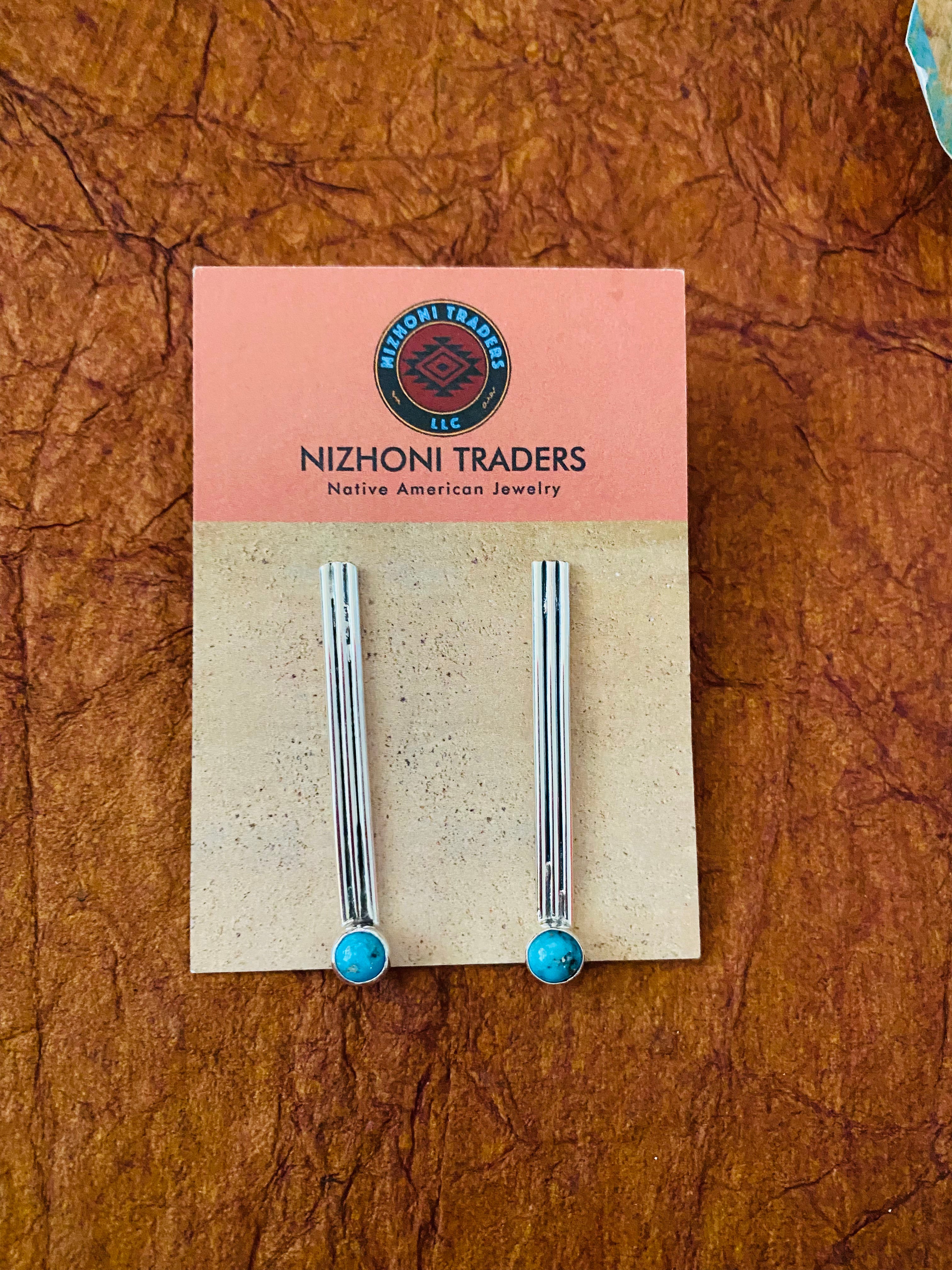 Navajo Turquoise & Sterling Silver Dangle Earrings