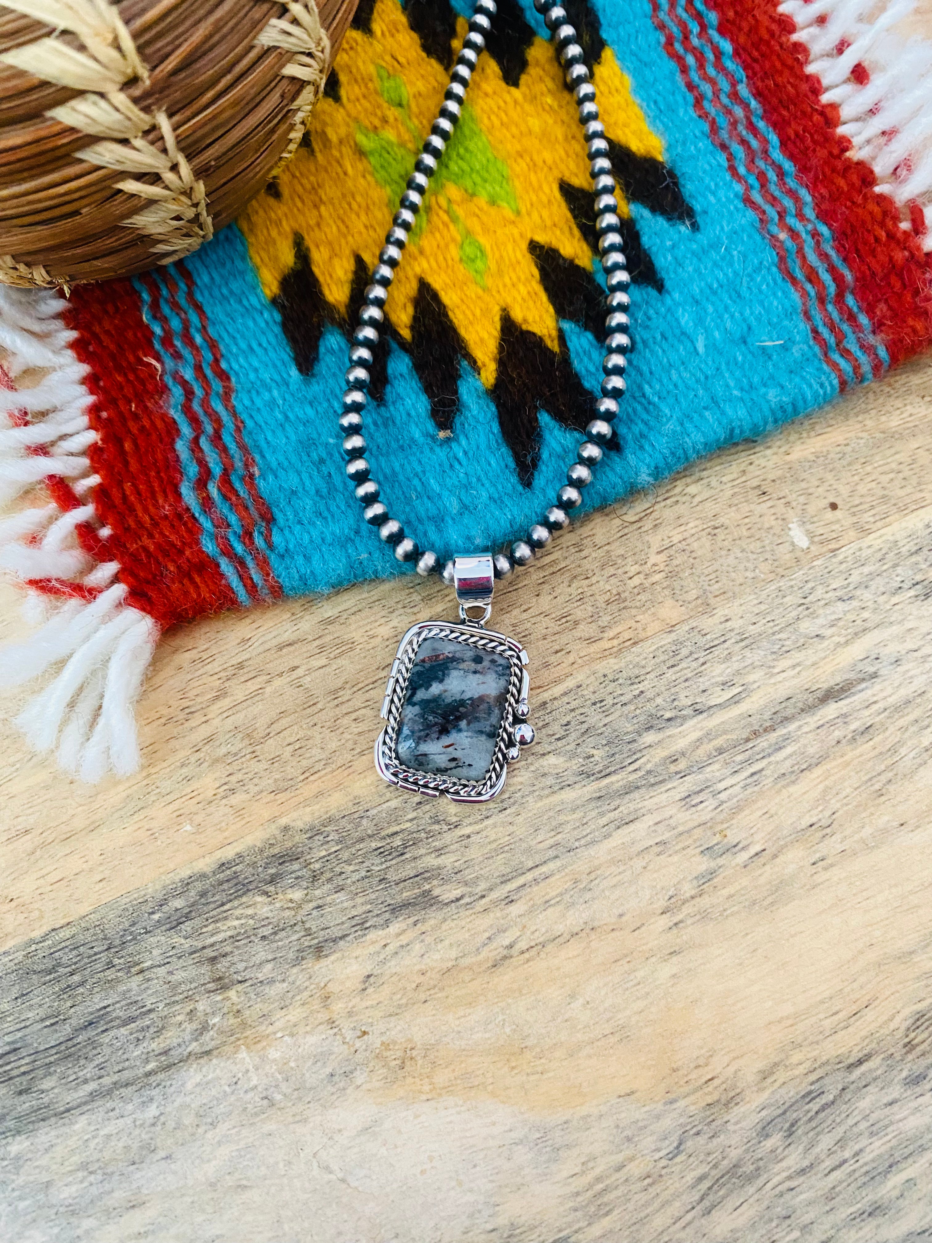 Handmade Sterling Silver & Chrysocolla Pendant