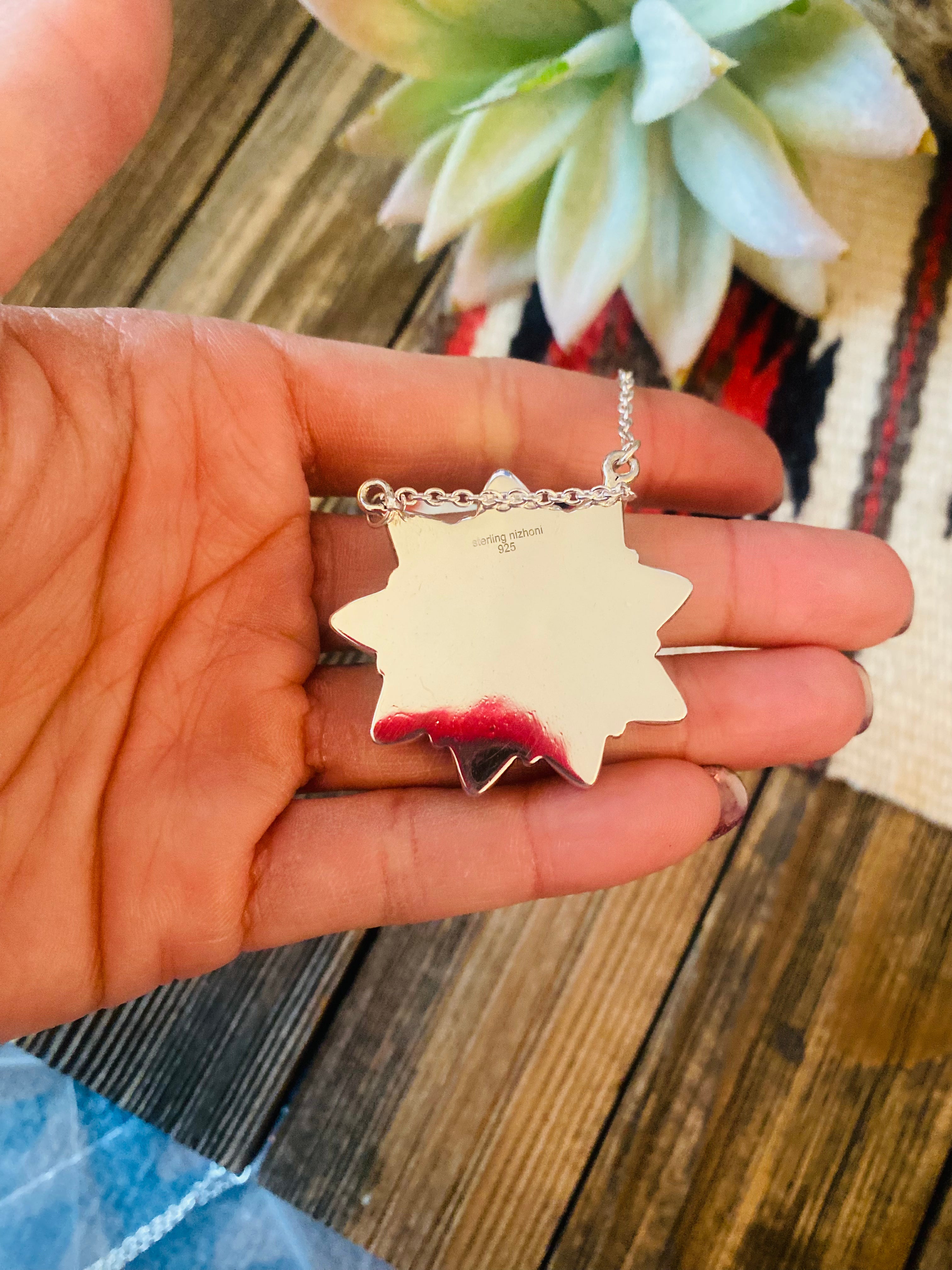 Handmade Sterling Silver & Pink Conch Shell Cluster Necklace