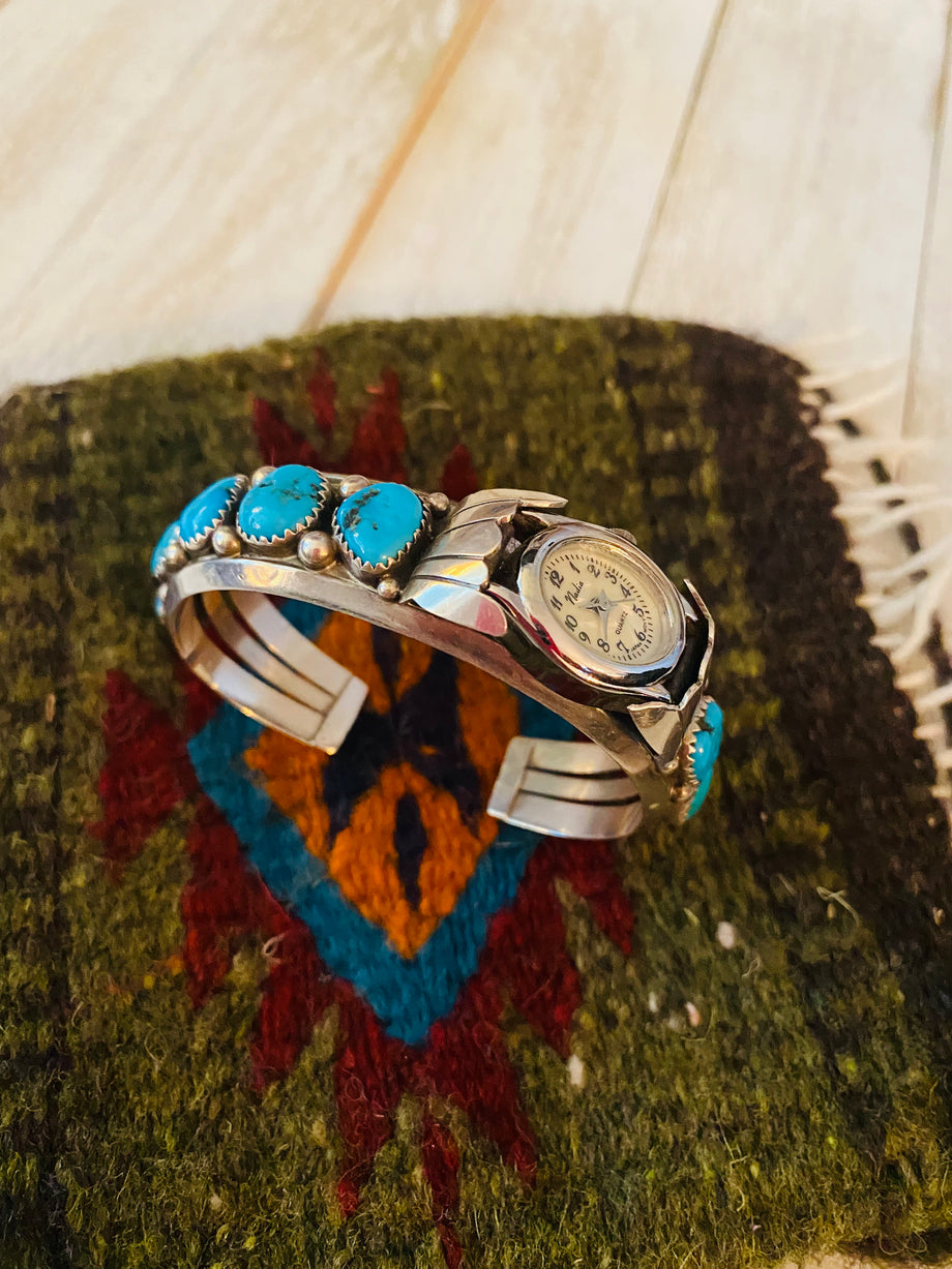 Turquoise watch cuff deals