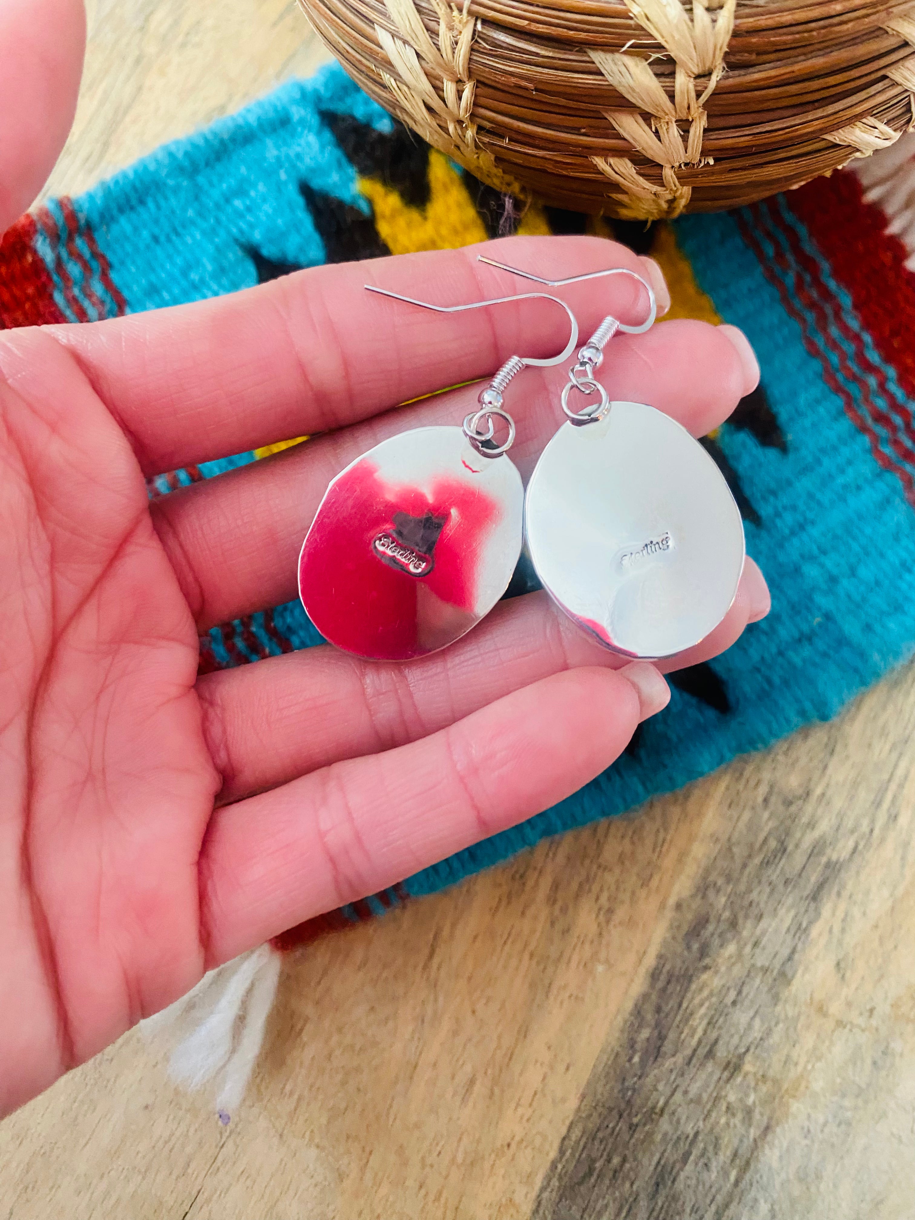 Navajo Turquoise & Sterling Silver Dangle Earrings