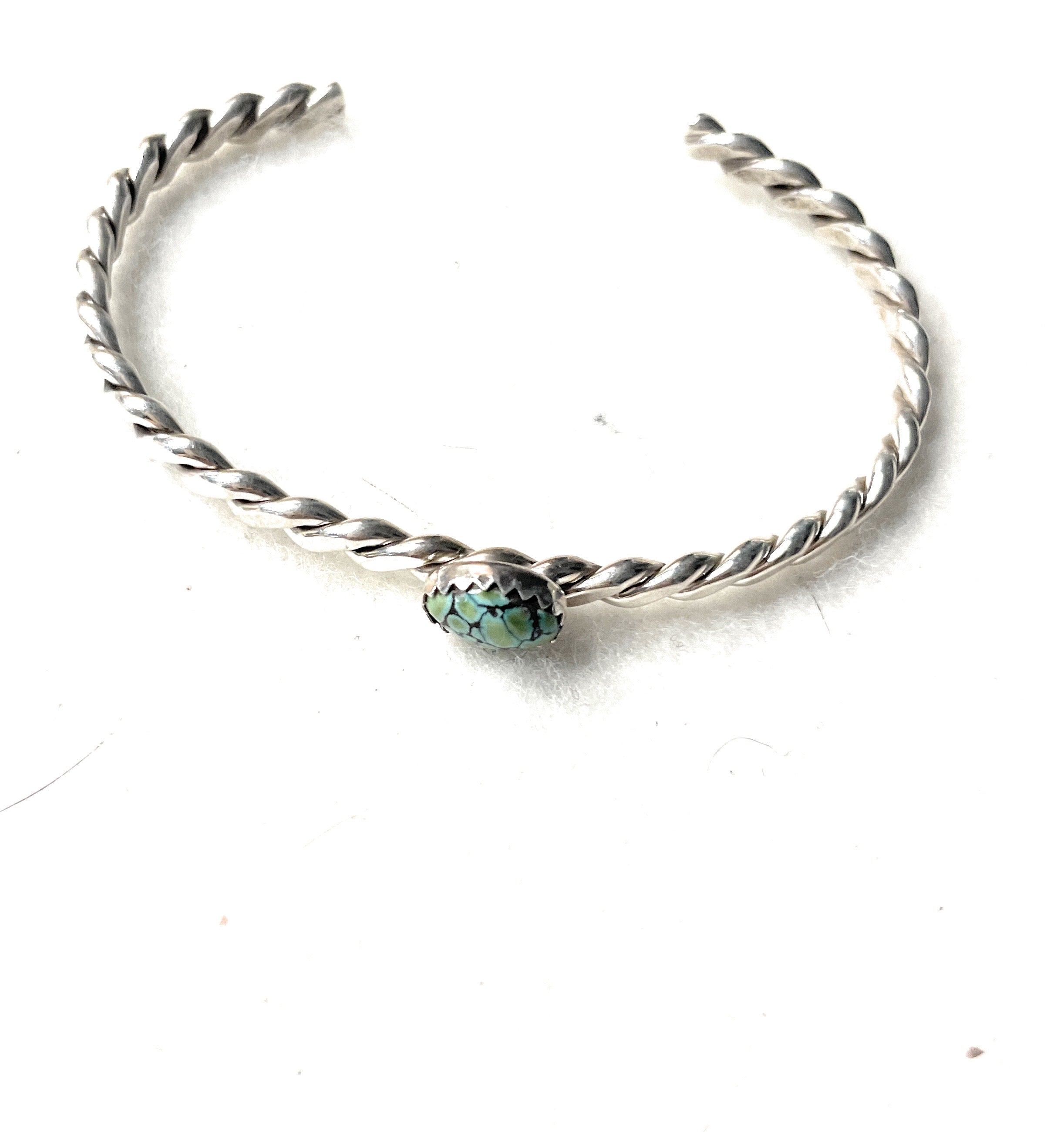 Navajo Sterling Silver & Turquoise Stacker Cuff Bracelet