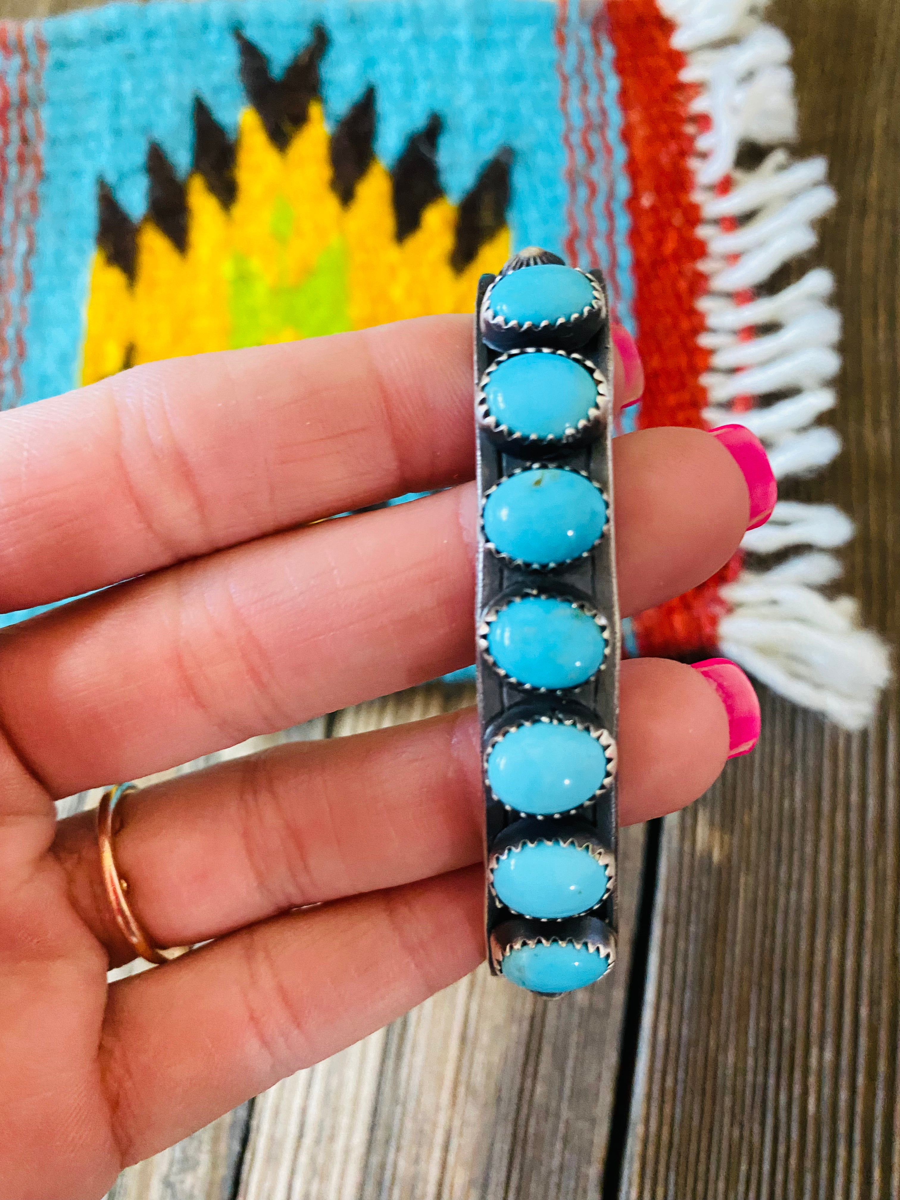 Navajo Turquoise & Sterling Silver Cuff Bracelet