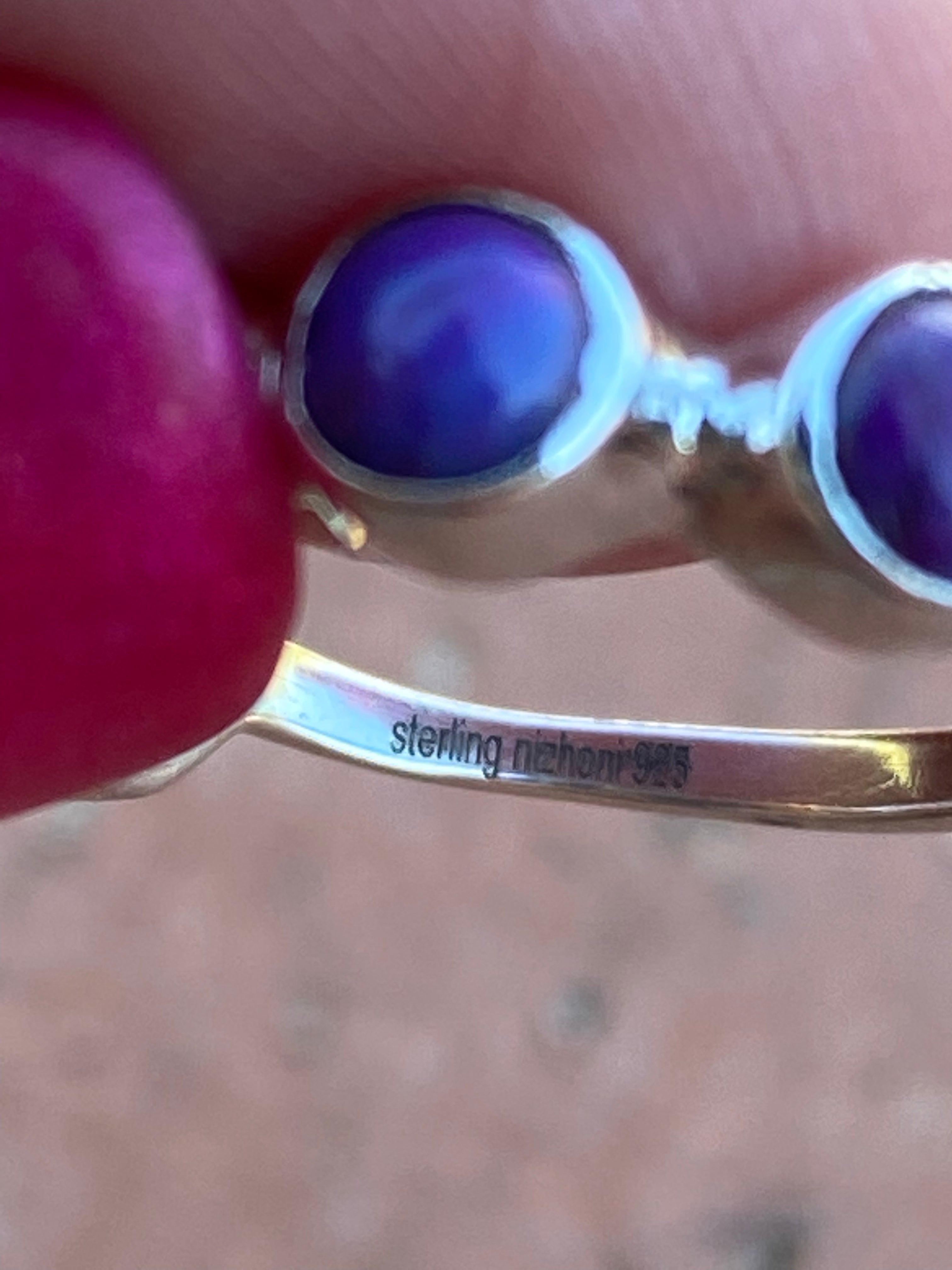 Purple Mojave & Sterling Silver Stacker Band