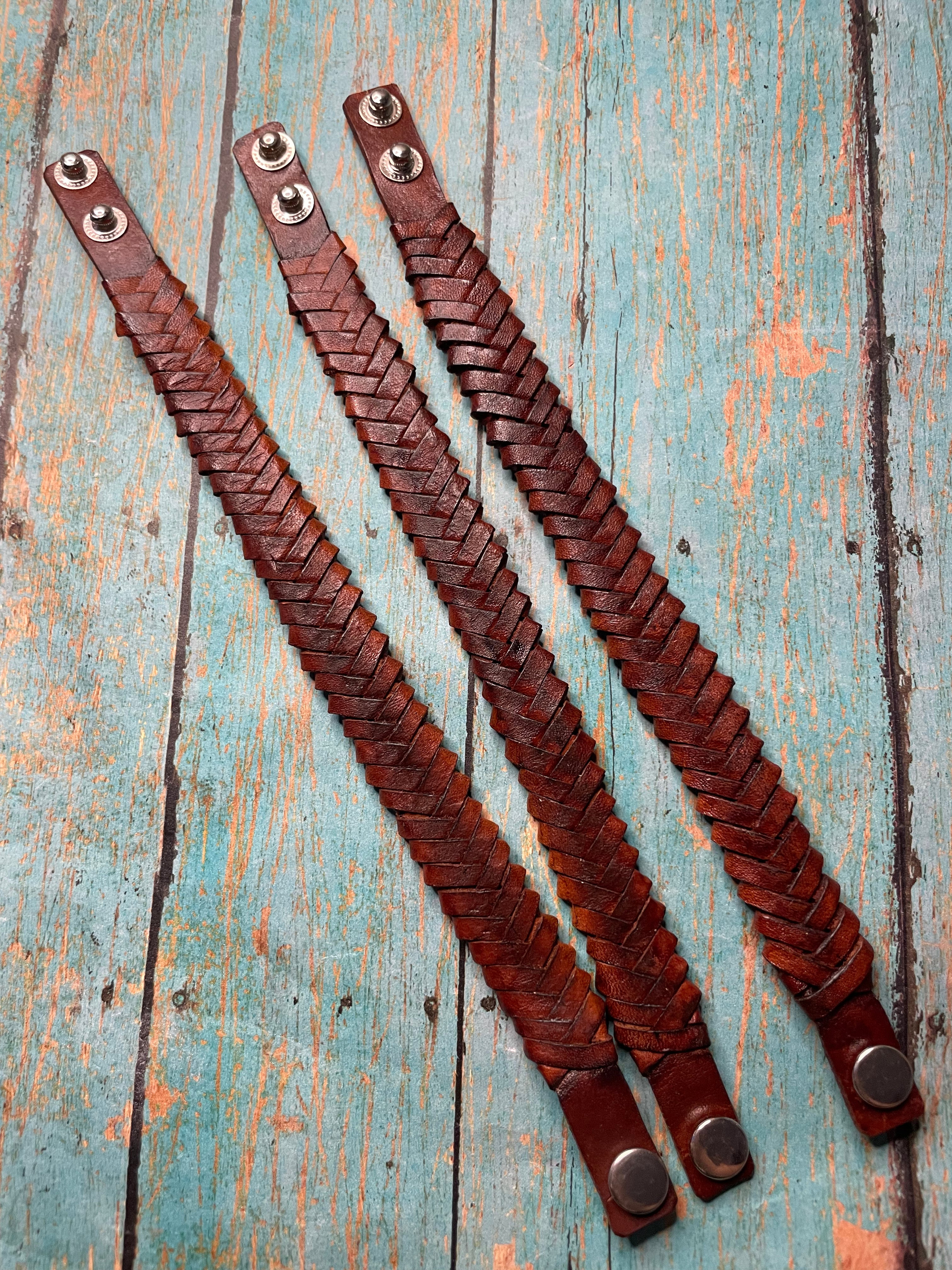 Handmade Brown Leather Bracelet