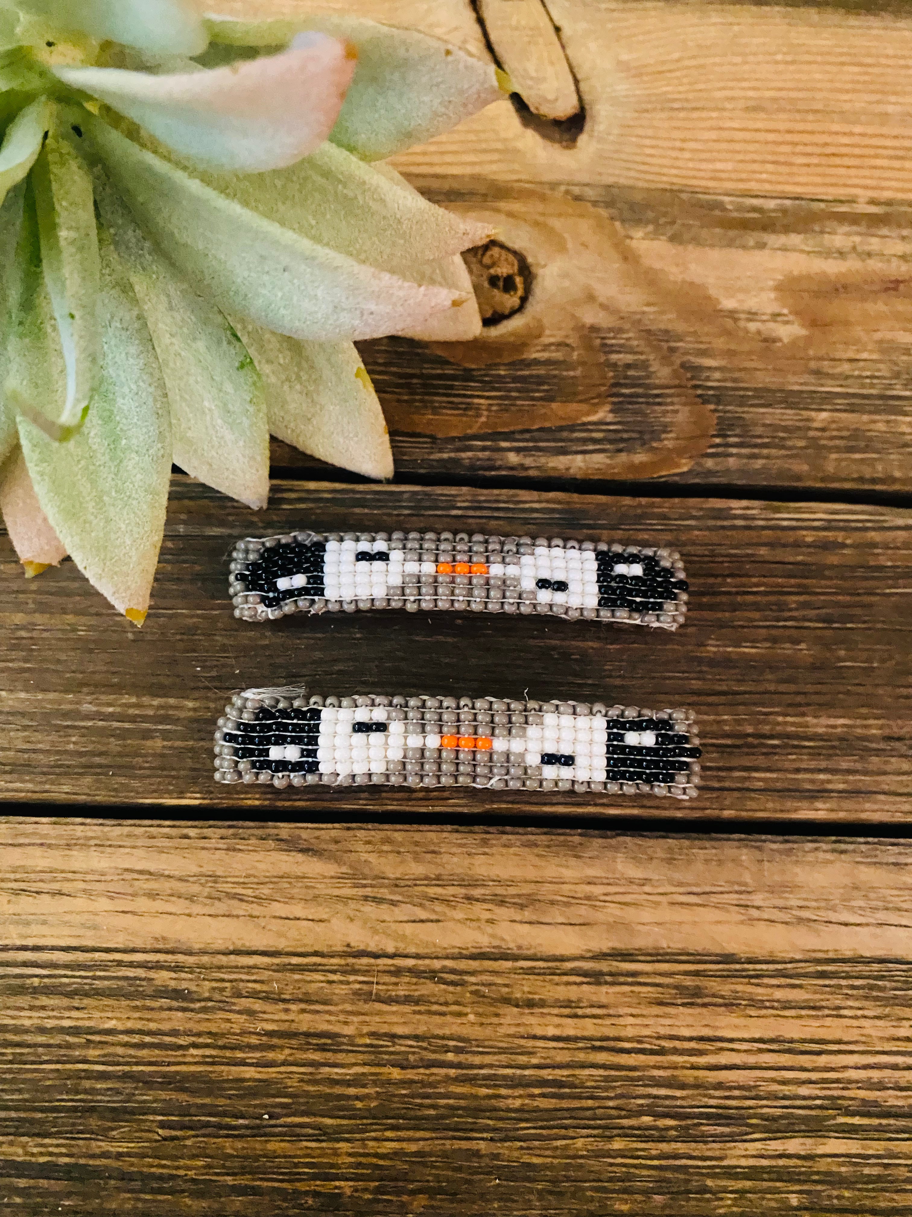 Navajo Handmade Beaded Barrette Set