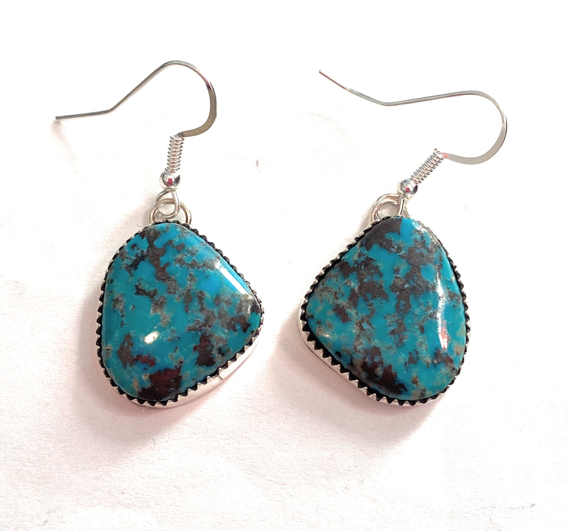 Navajo Turquoise & Sterling Silver Dangle Earrings