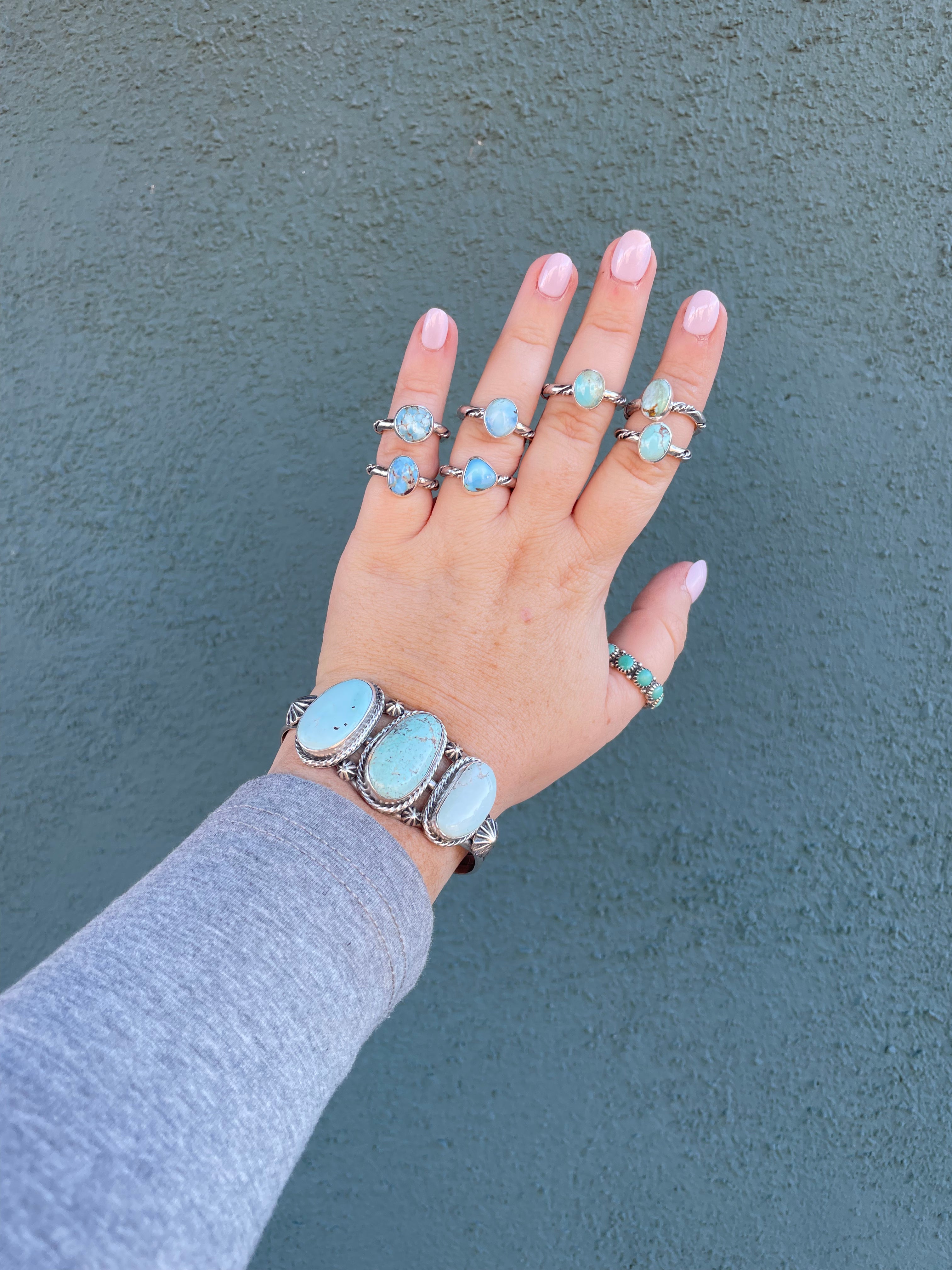 Navajo Golden Hills Turquoise and Sterling Silver Rings