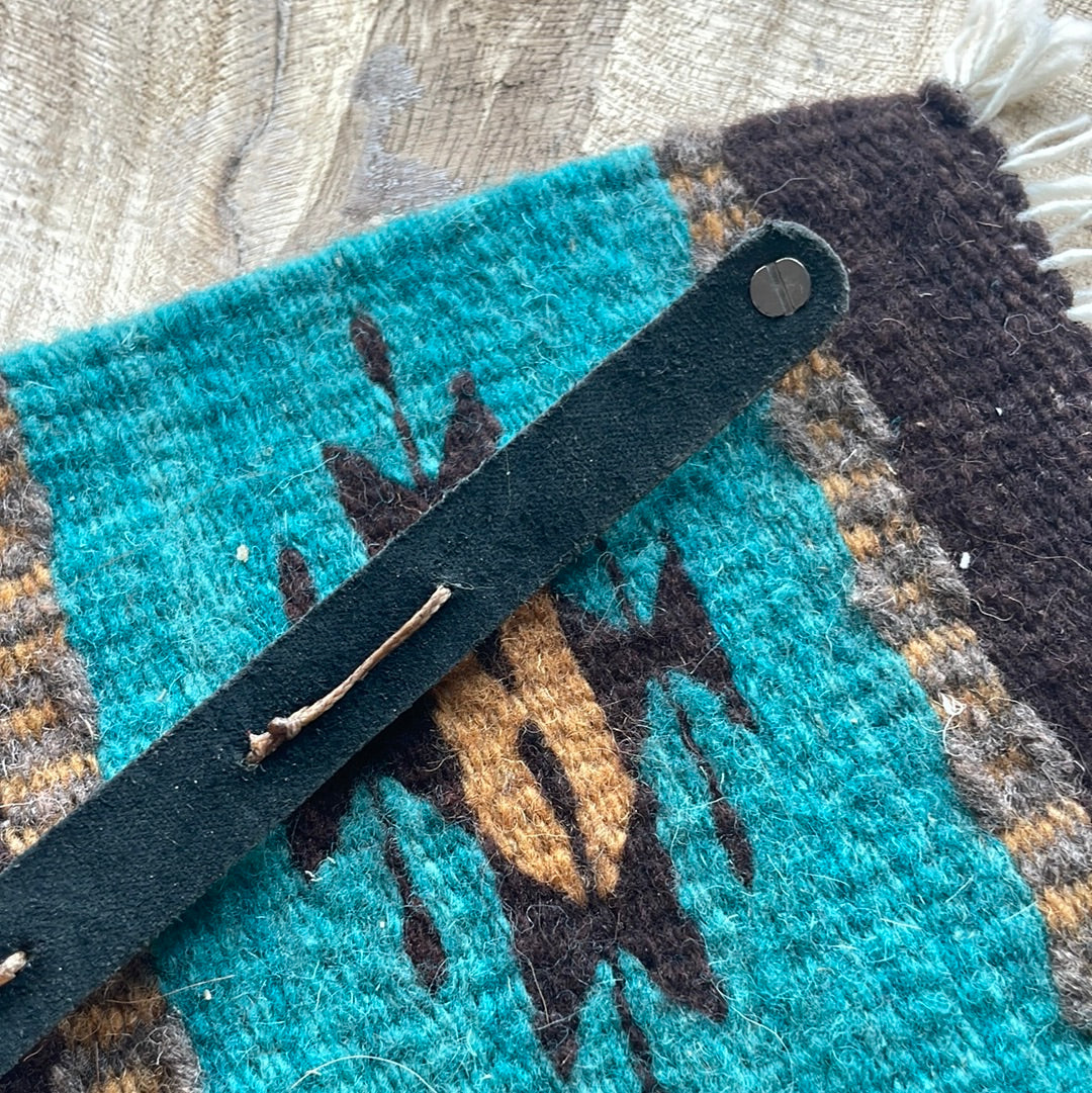 Handmade Black Leather Bracelet