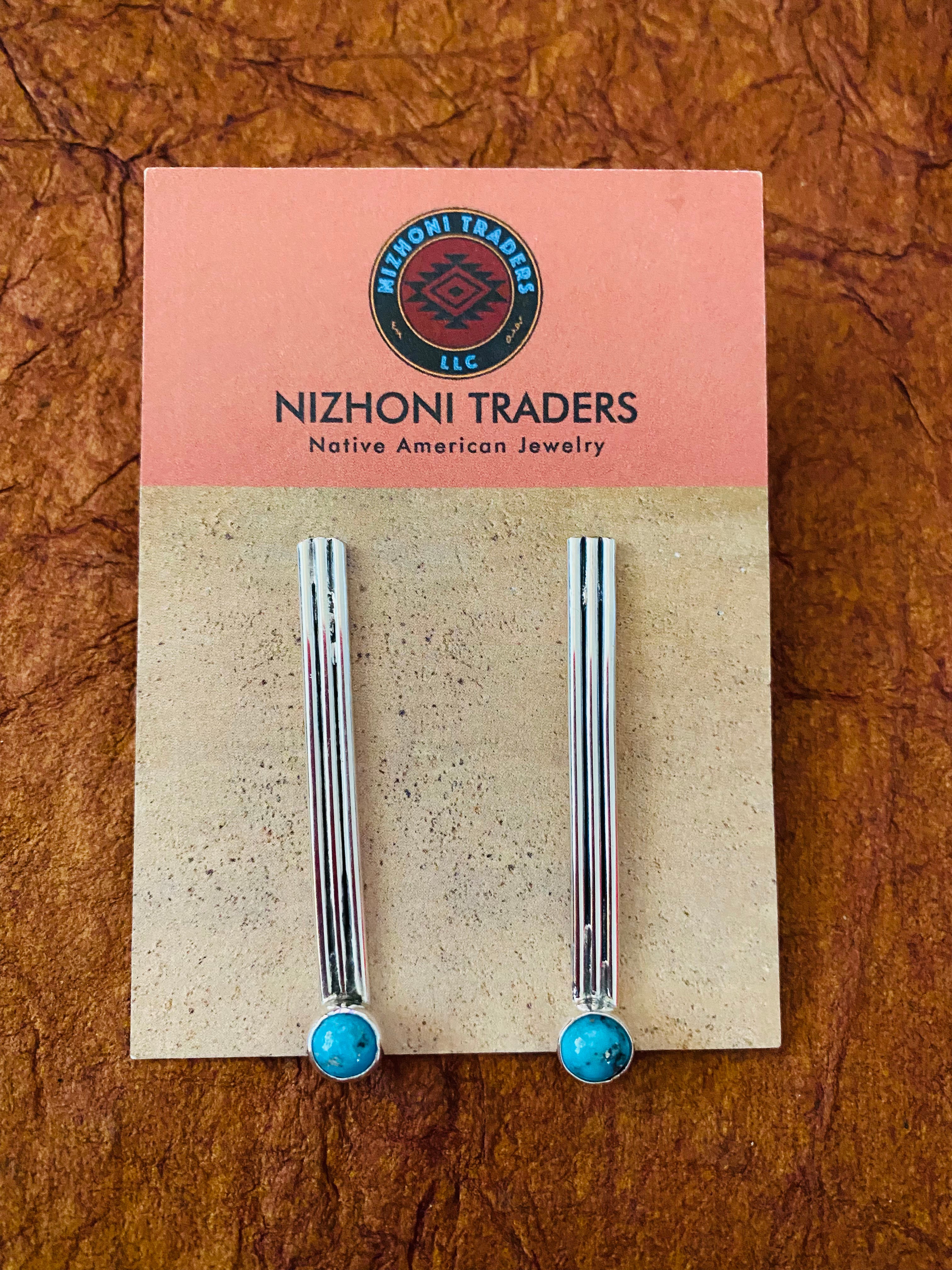 Navajo Turquoise & Sterling Silver Dangle Earrings