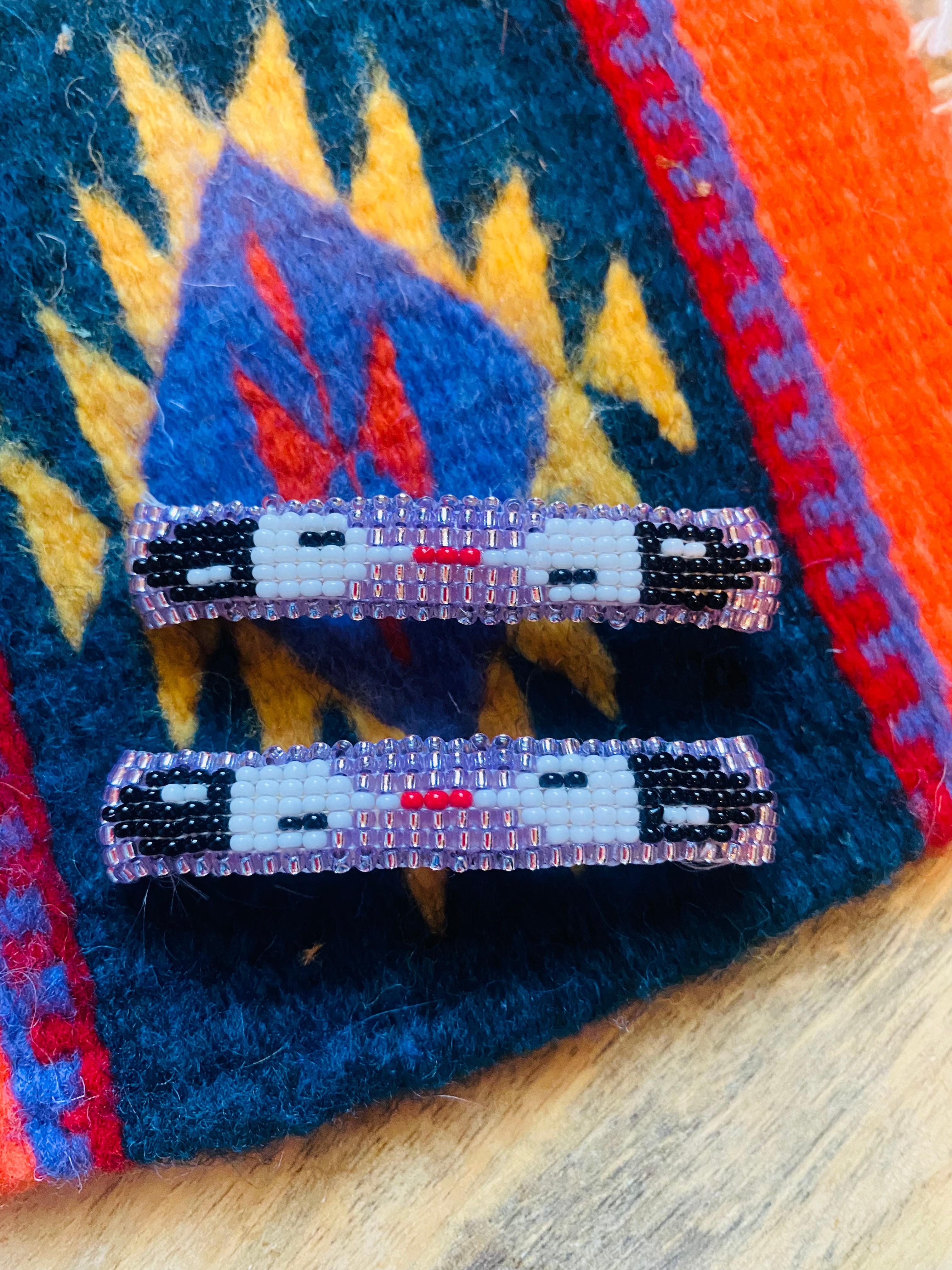 Navajo Handmade Beaded Barrette Set