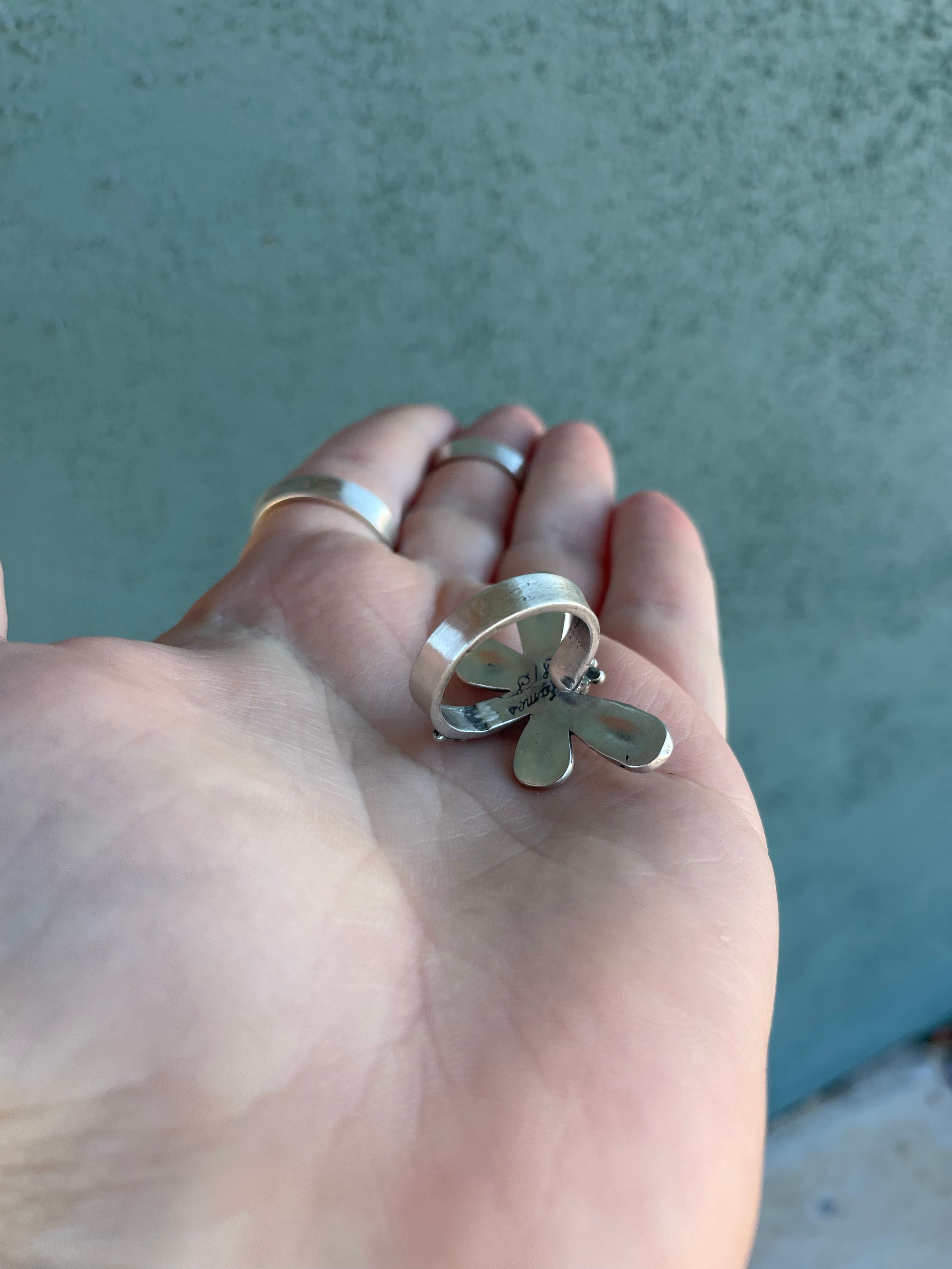 Sterling Silver Navajo Dragonfly Adjustable Ring