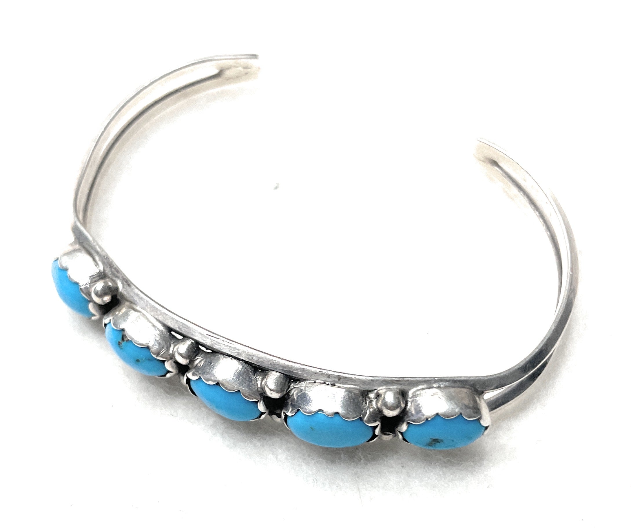 Navajo Sterling Silver & Turquoise Stacker Cuff Bracelet