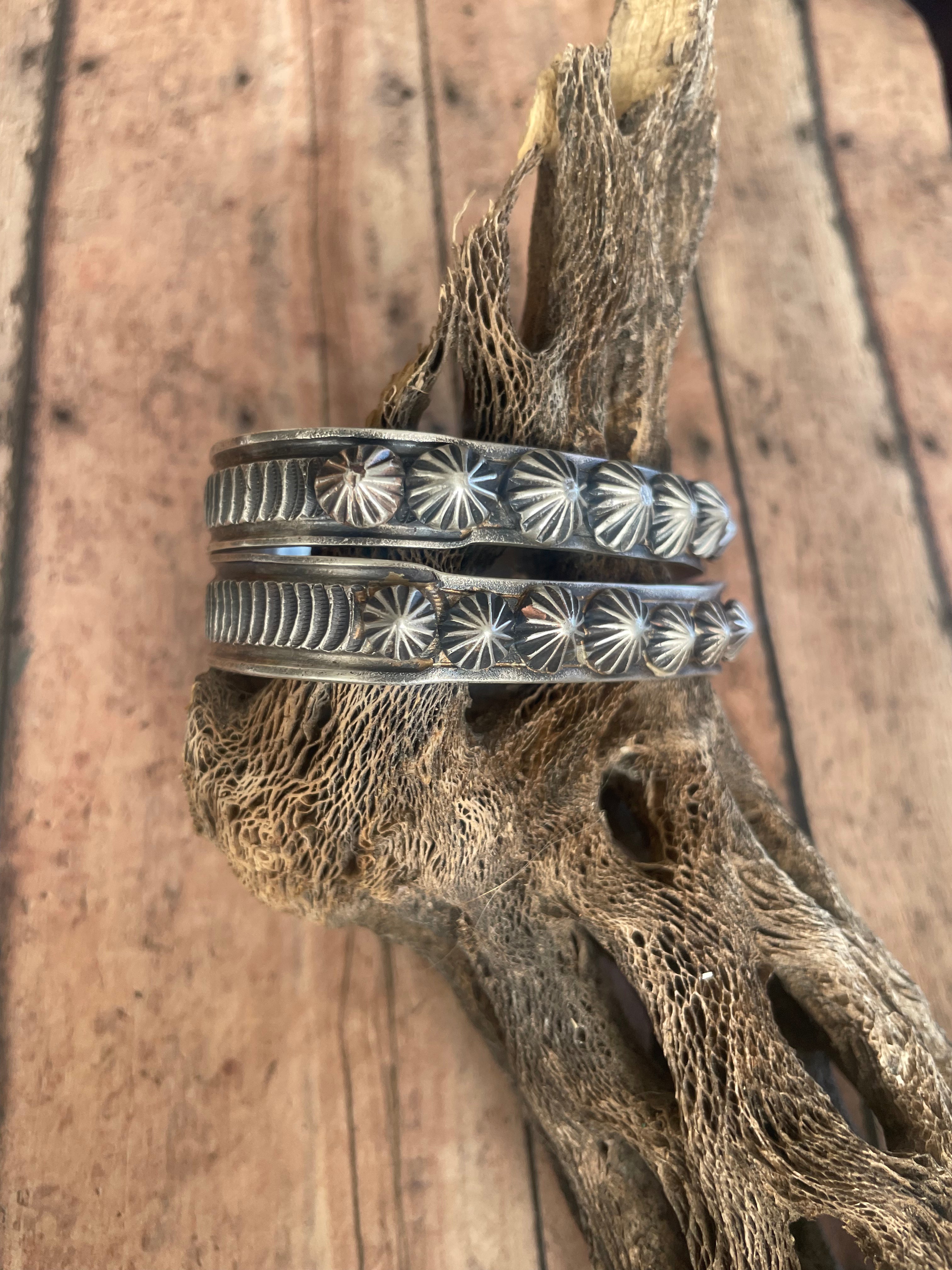 Navajo Sterling Silver Cuff Stamped And Signed By Kevin Billah